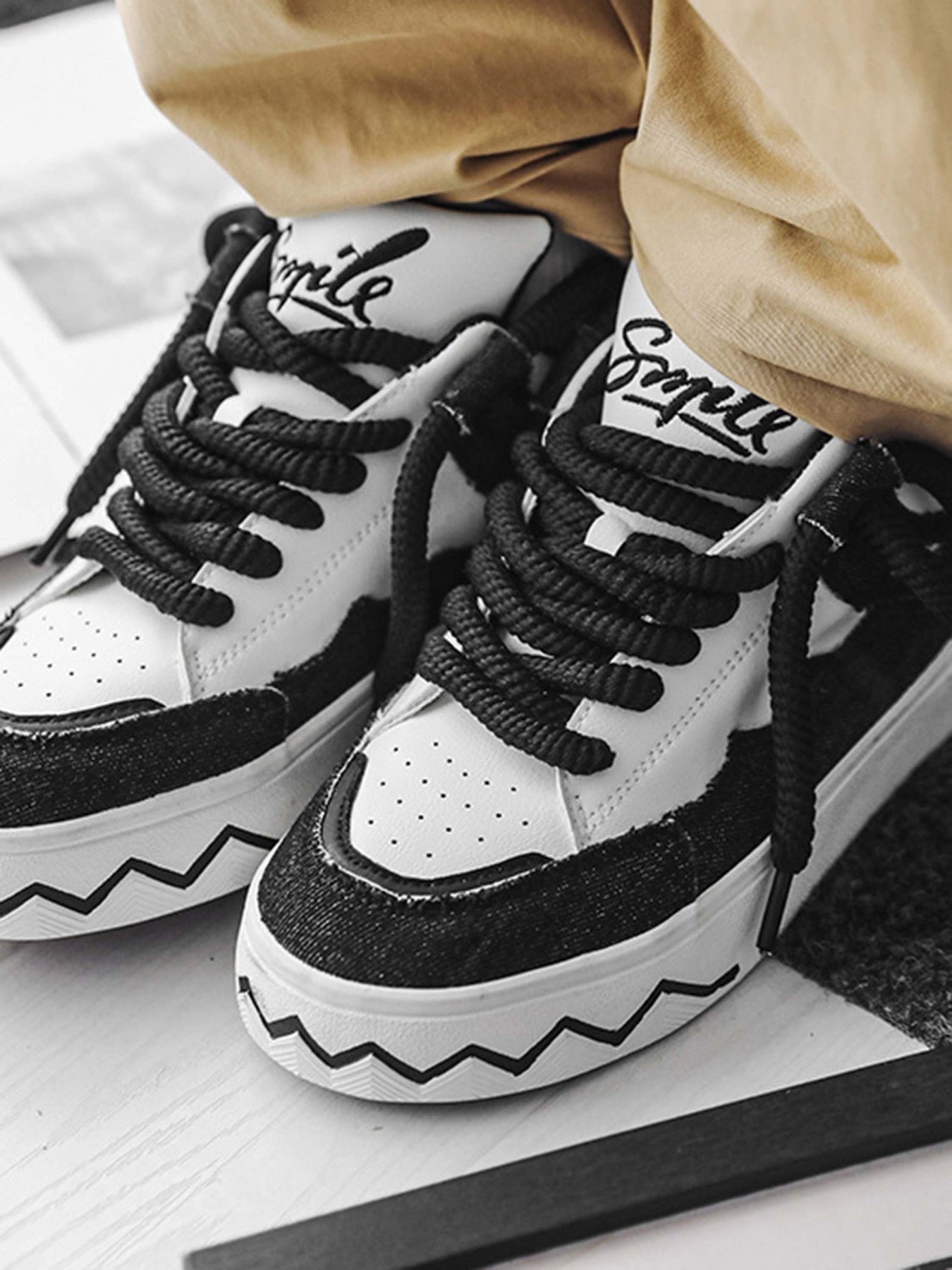 BLUE AND WHITE SNEAKERS