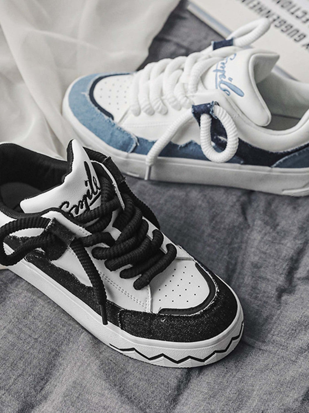 BLUE AND WHITE SNEAKERS