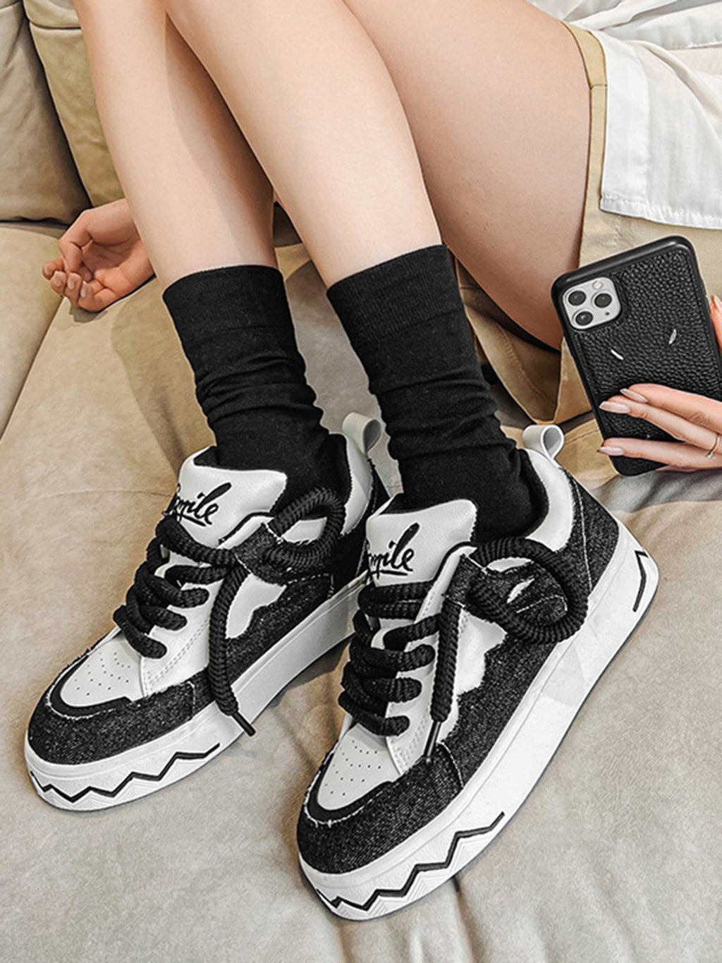 BLUE AND WHITE SNEAKERS