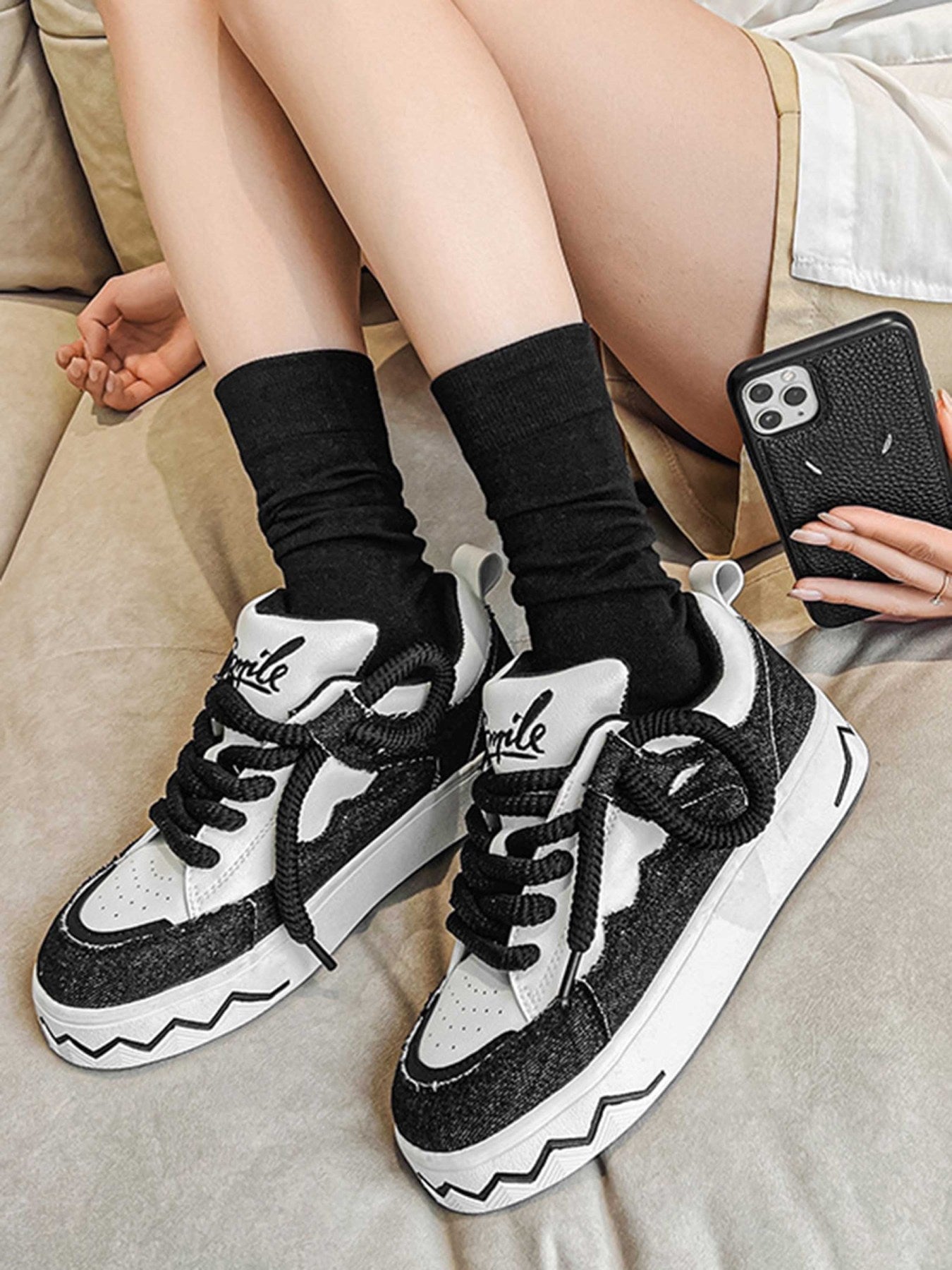 BLUE AND WHITE SNEAKERS