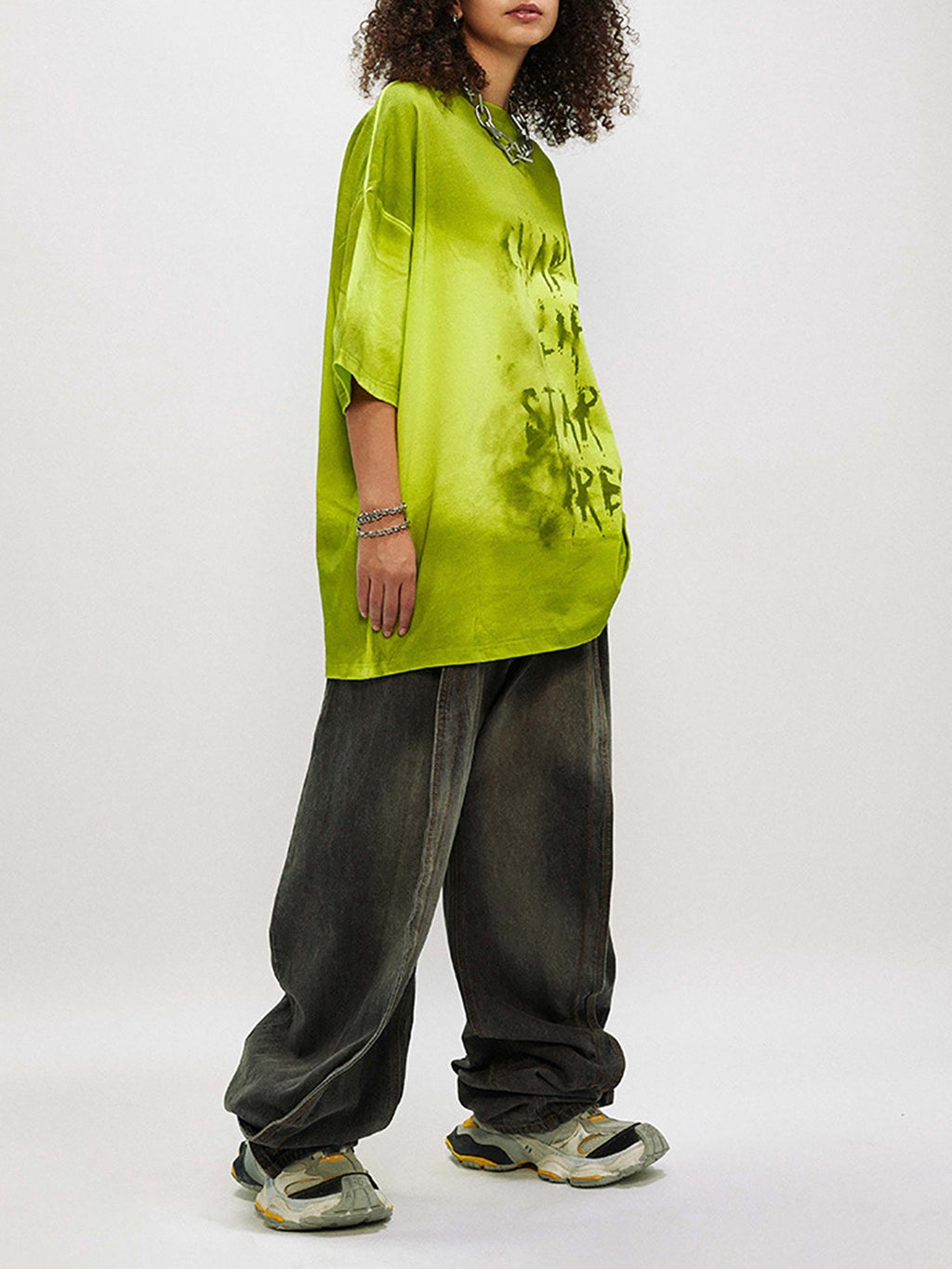 BLUE AND WHITE TIE-DYE SHORT SLEEVE T-SHIRT