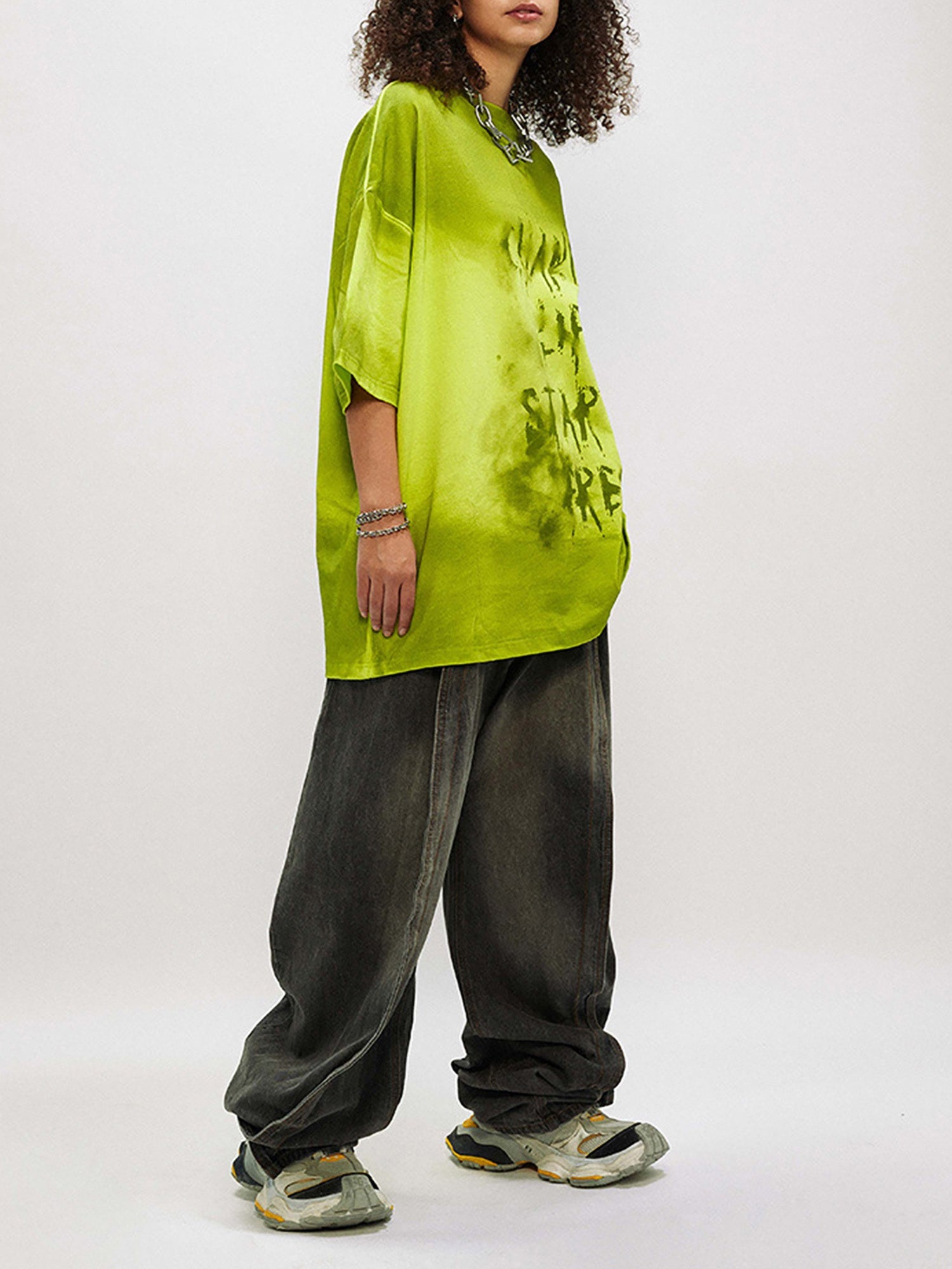 BLUE AND WHITE TIE-DYE SHORT SLEEVE T-SHIRT