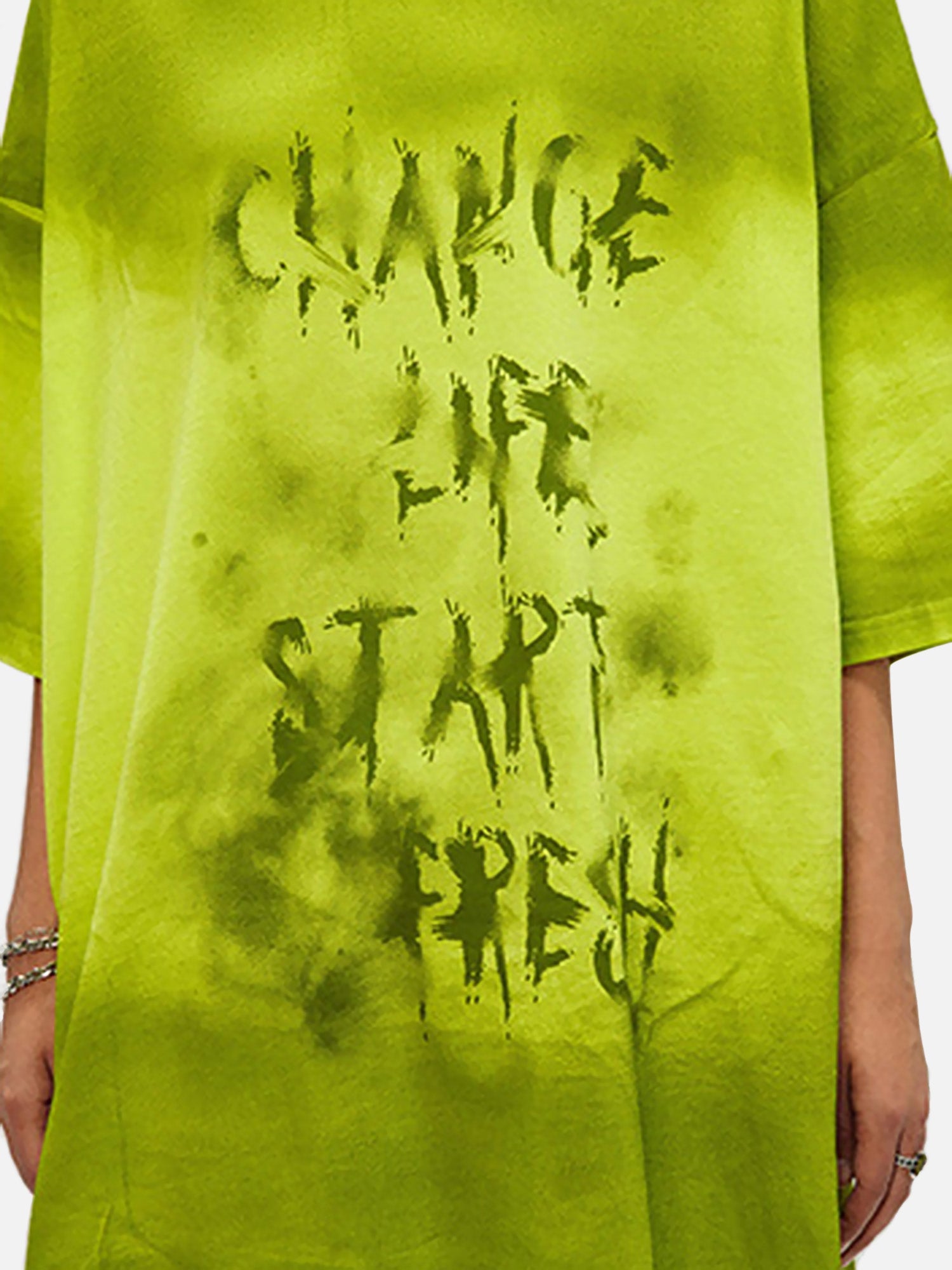 BLUE AND WHITE TIE-DYE SHORT SLEEVE T-SHIRT