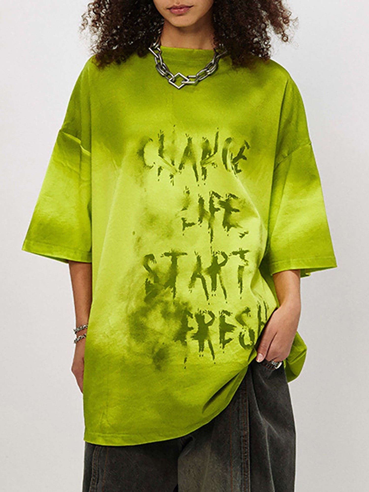 BLUE AND WHITE TIE-DYE SHORT SLEEVE T-SHIRT