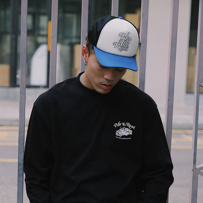 BLUE AND WHITE TRUCKER HAT - STYLISCHE TRUCKER CAP