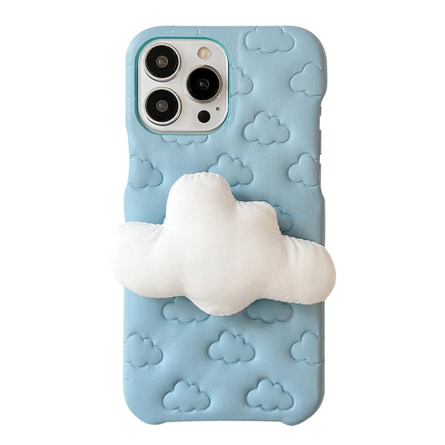 BLUE CLOUD PUFFER IPHONE CASE WITH CLOUD DESIGN