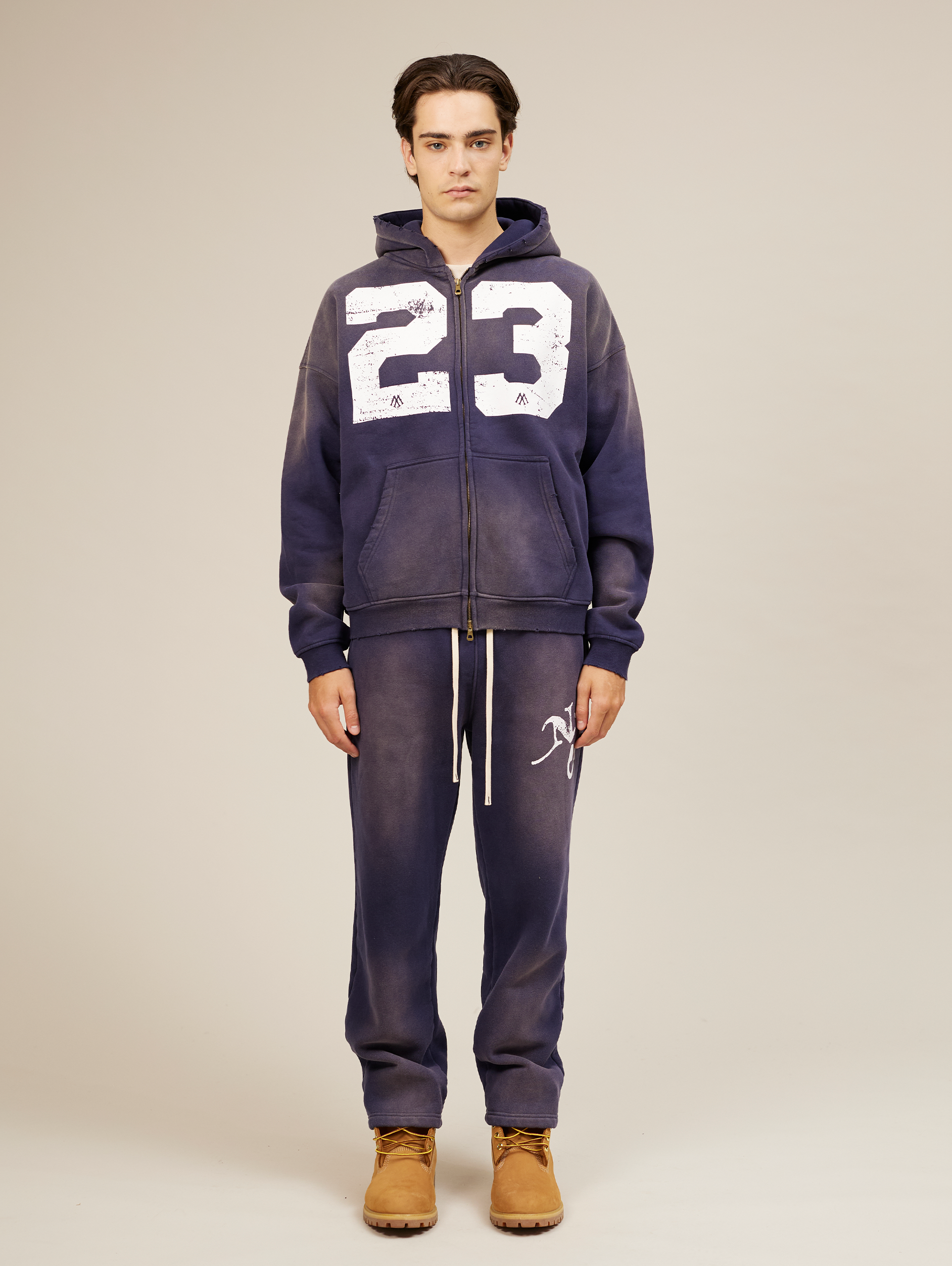 BLUE DENIM SWEATPANTS WITH WHITE DRAWSTRING LUXURY BLUE COTTON