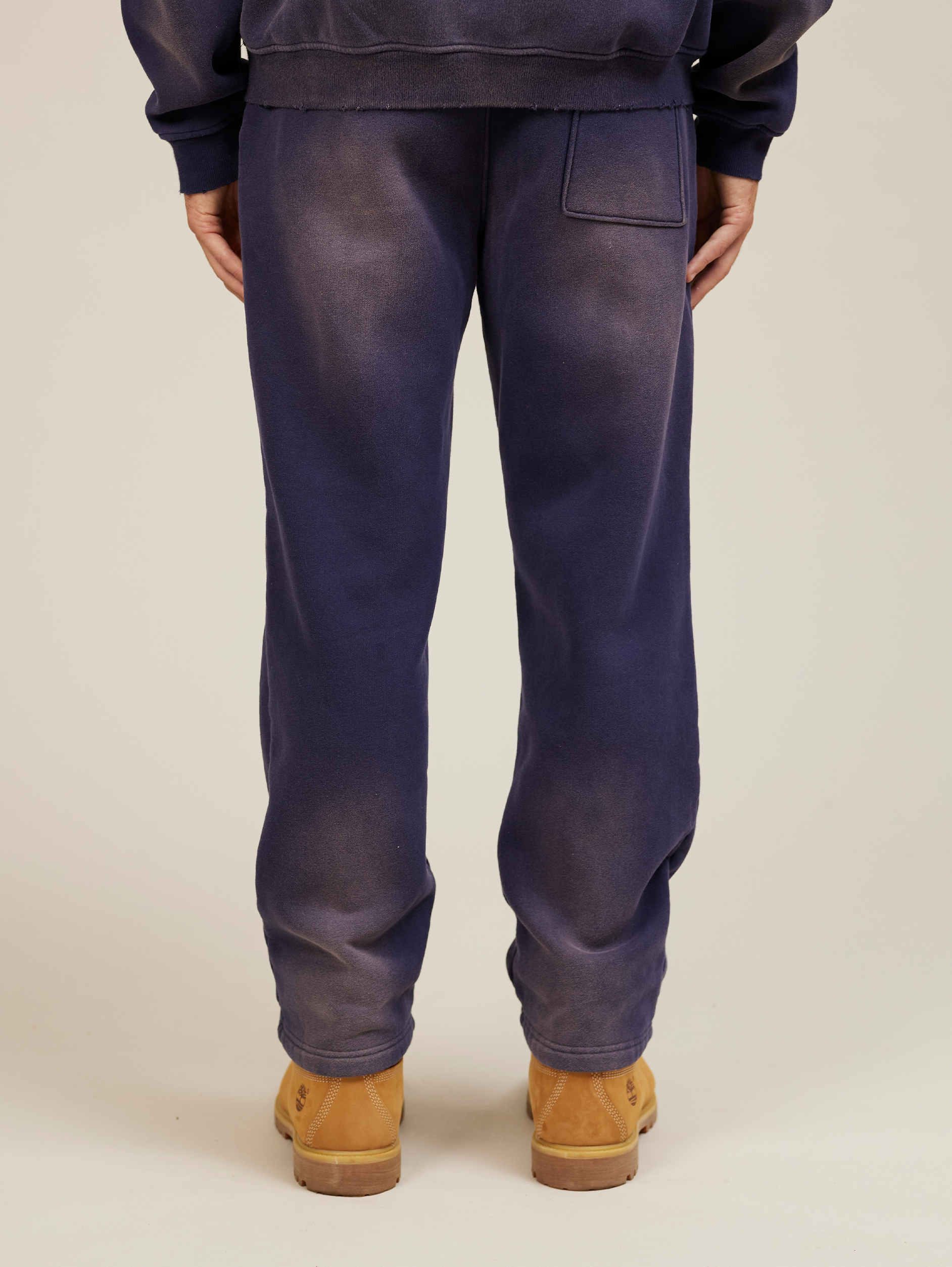 BLUE DENIM SWEATPANTS WITH WHITE DRAWSTRING LUXURY BLUE COTTON