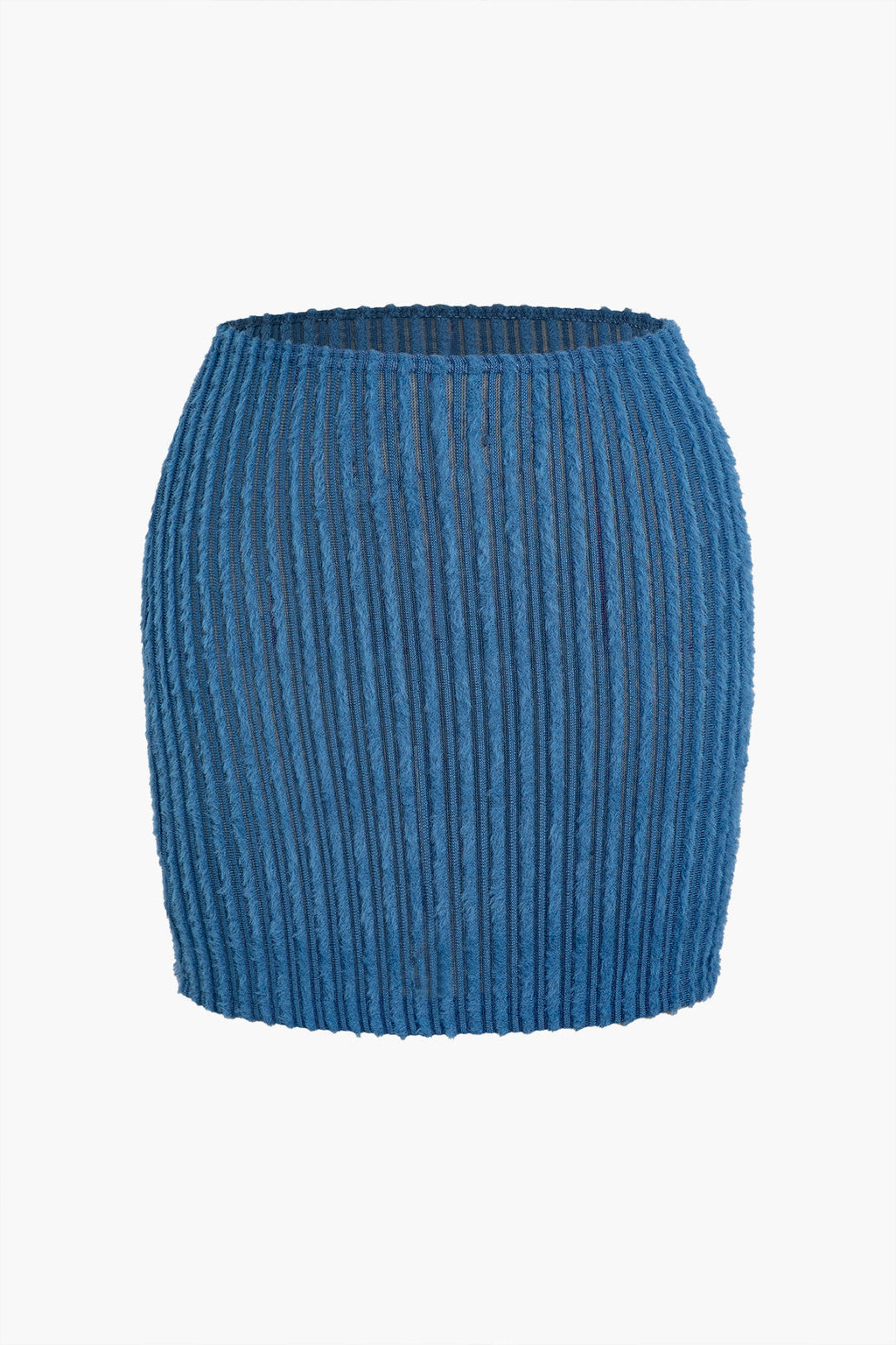 BLUE KNIT HALTER TOP AND SKIRT SET CASUAL JERSEY SETS