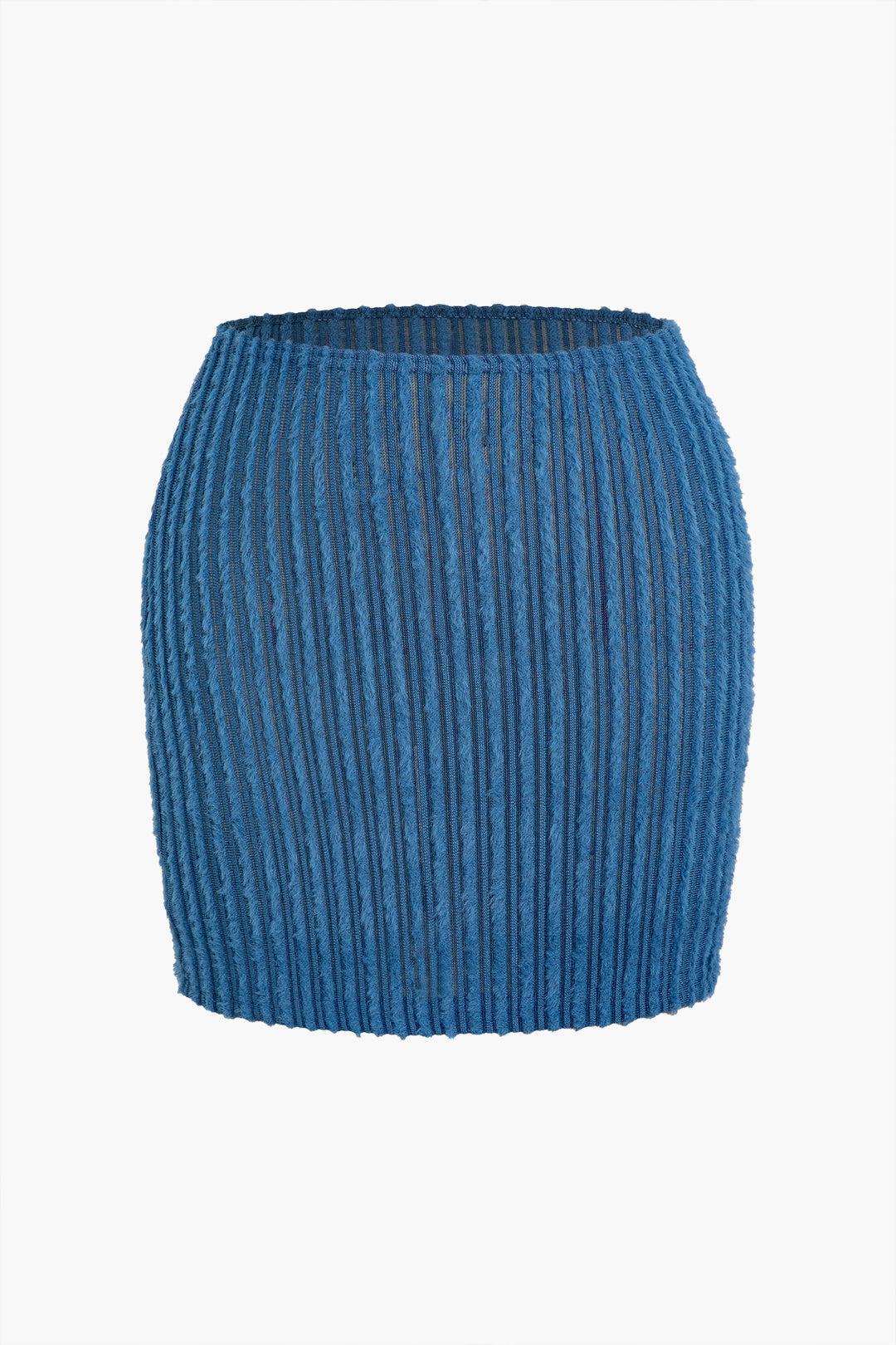 BLUE KNIT HALTER TOP AND SKIRT SET CASUAL JERSEY SETS