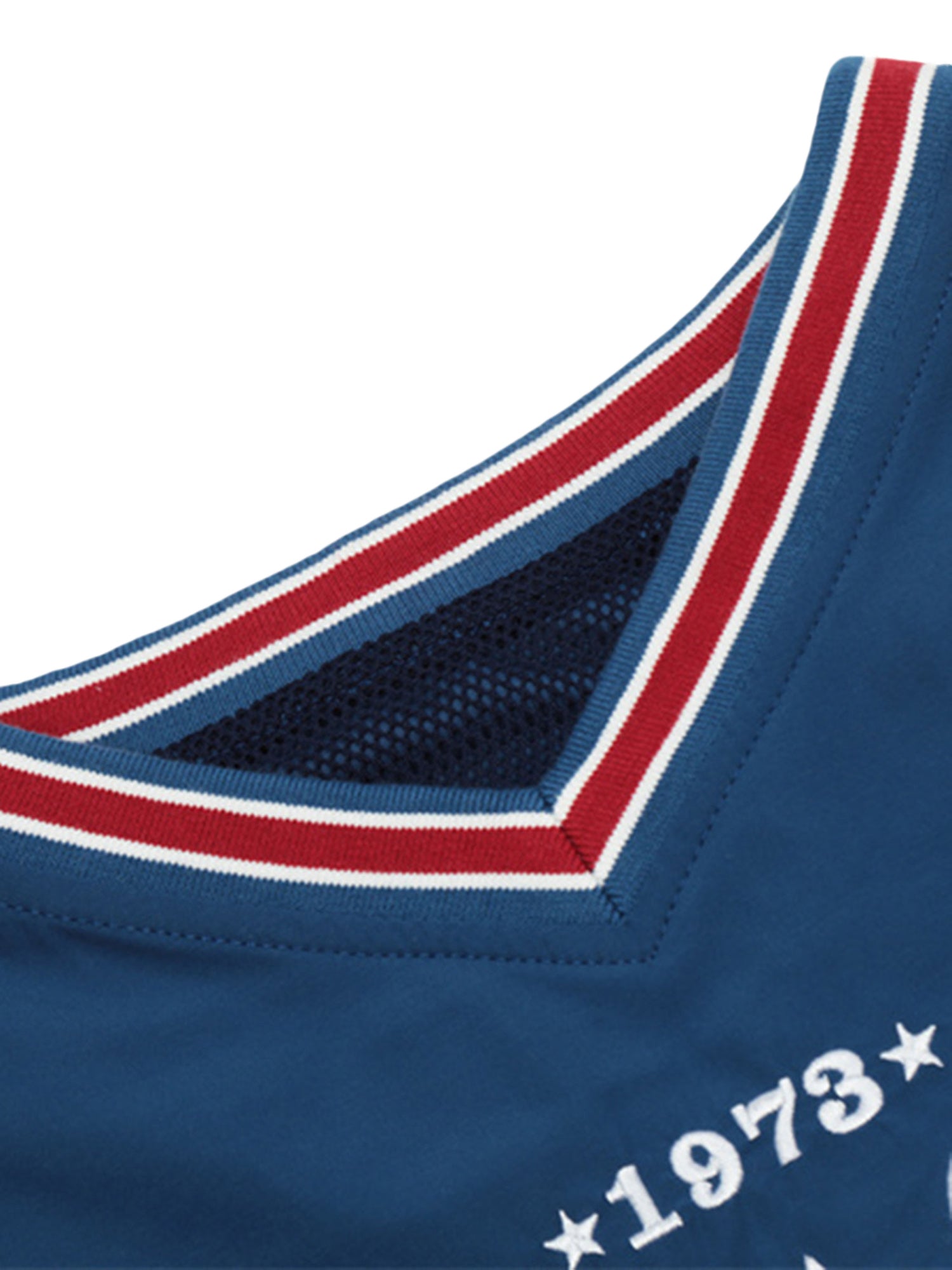 BLUE LONG SLEEVE SHIRT WITH EMBROIDERED DETAIL