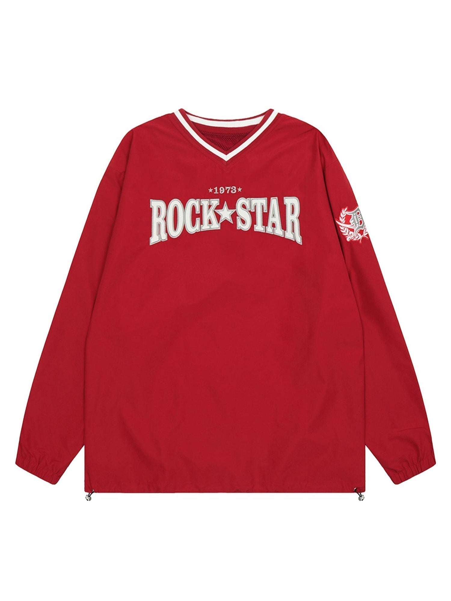 BLUE LONG SLEEVE SHIRT WITH EMBROIDERED DETAIL