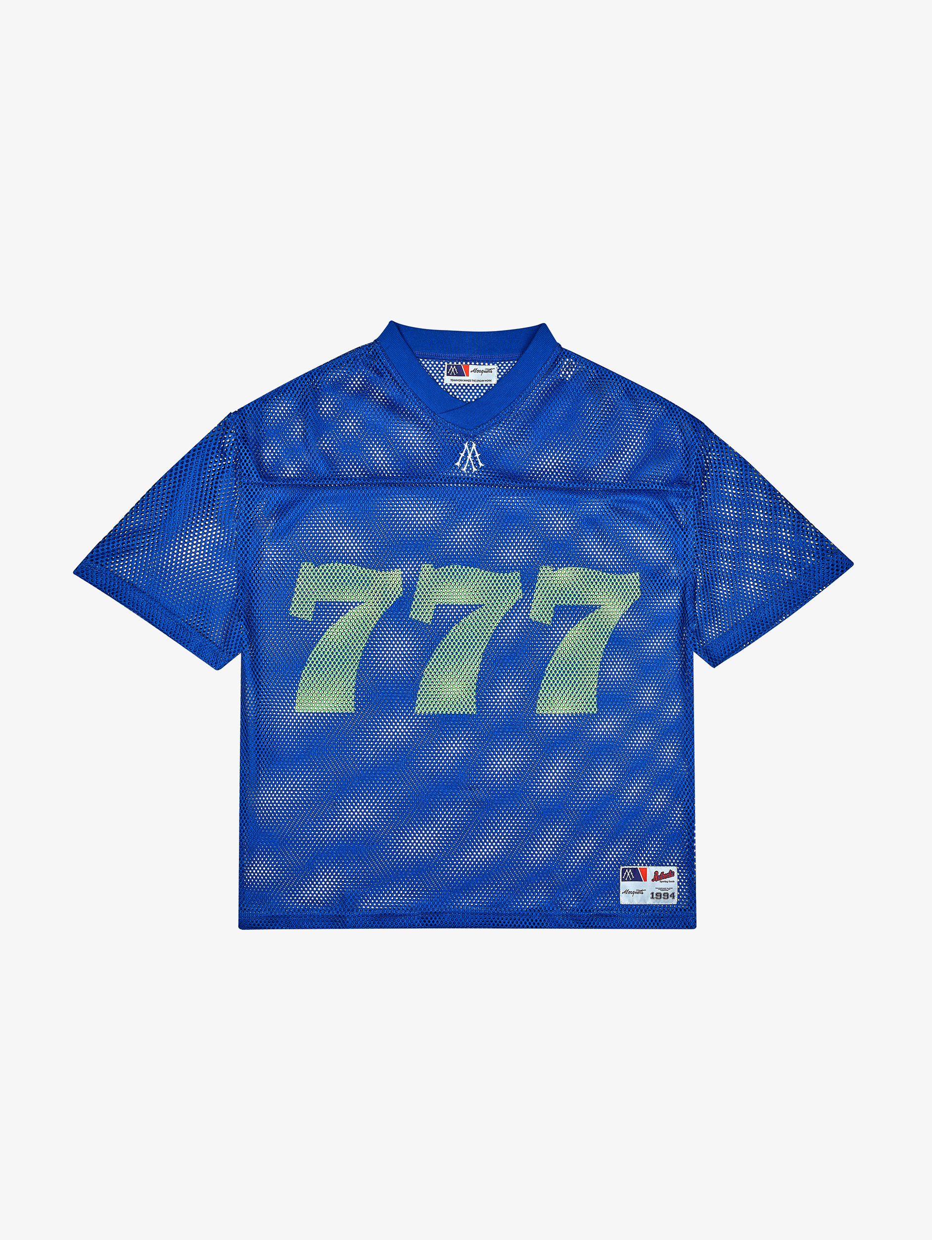 BLUE MESH JERSEY 777 OVERSIZED COMFORT TEE
