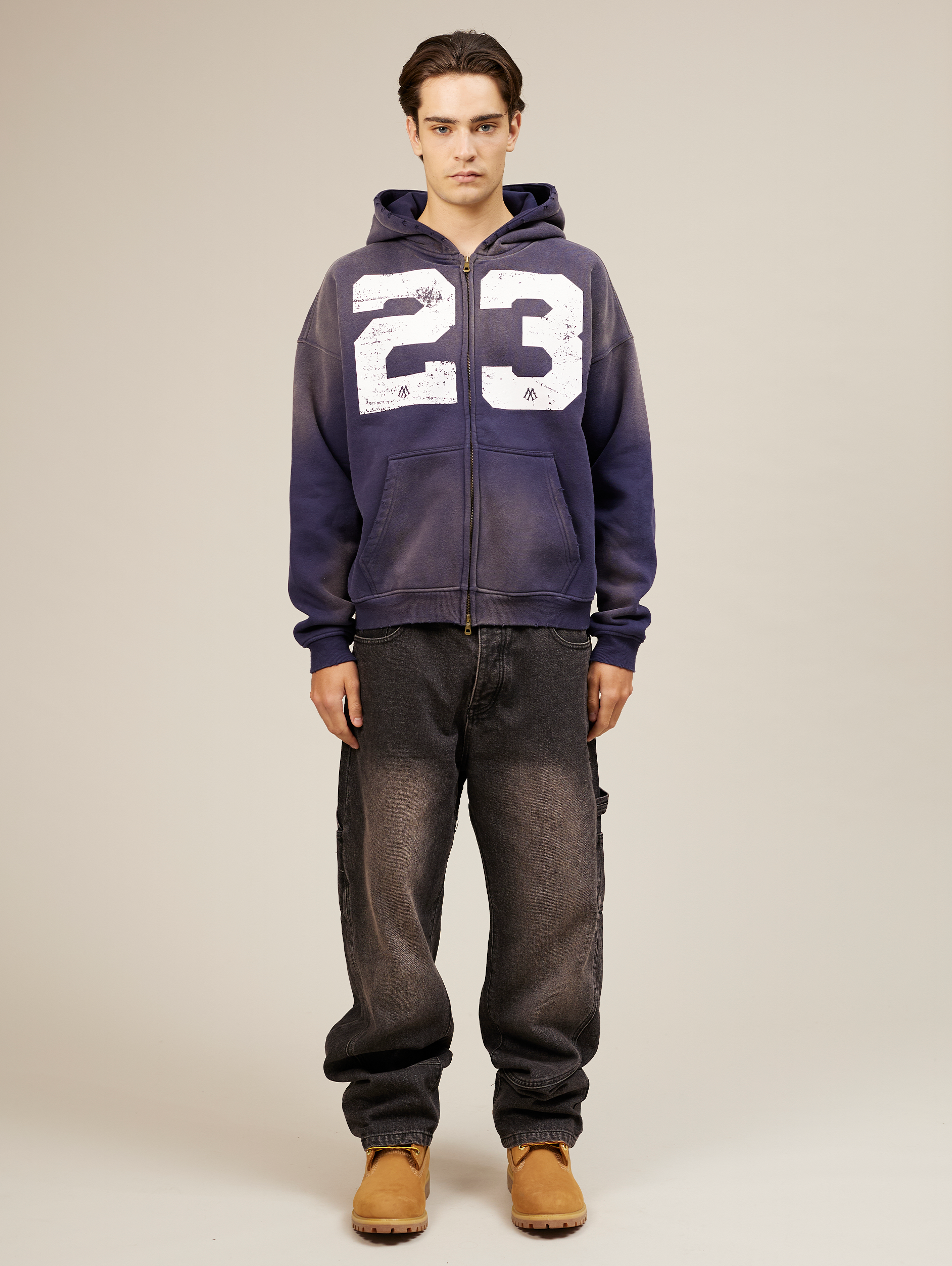 BLUE OVERSIZED ZIP-UP SWEATSHIRT WITH 23 - ULTIMATE COMFORT DESIGN