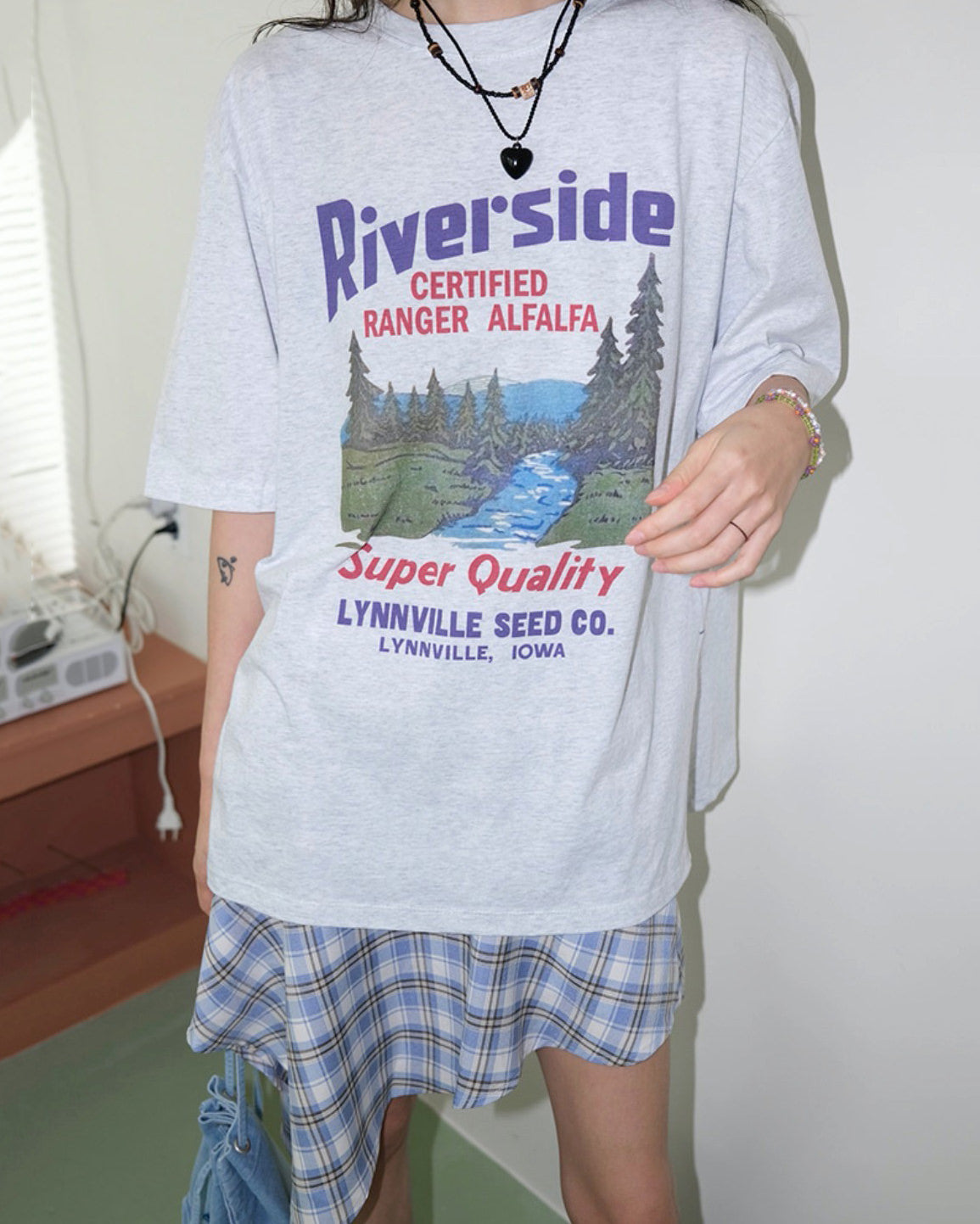 BLUE PLAID ASYMMETRICAL CASCADE SKIRT