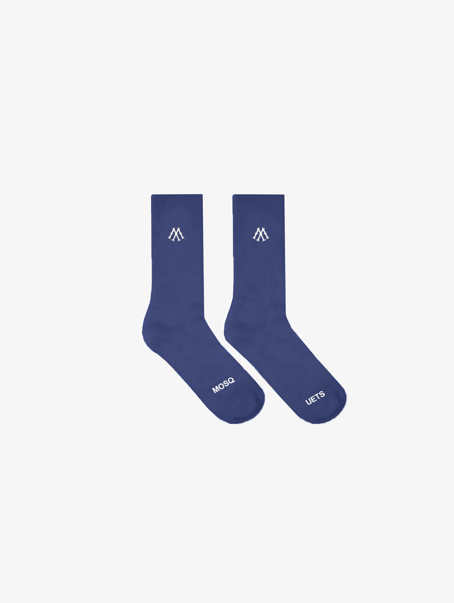 BLUE SOCKS WITH JACQUARD LOGO - BLUE JACQUARD LOGO DESIGN