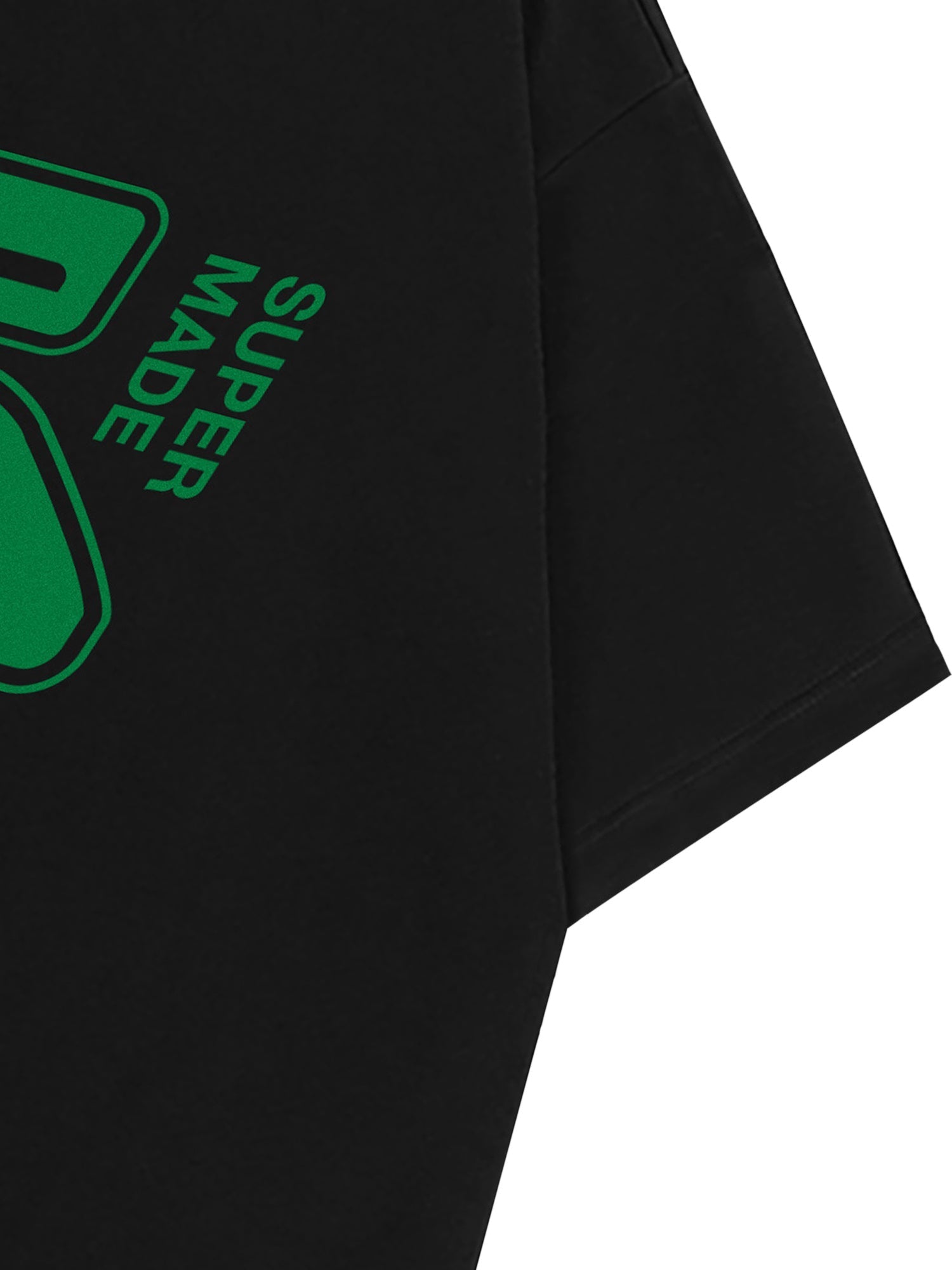 BLUE T-SHIRT WITH WHITE GRAPHIC SUPERMADE LOGO PRINT