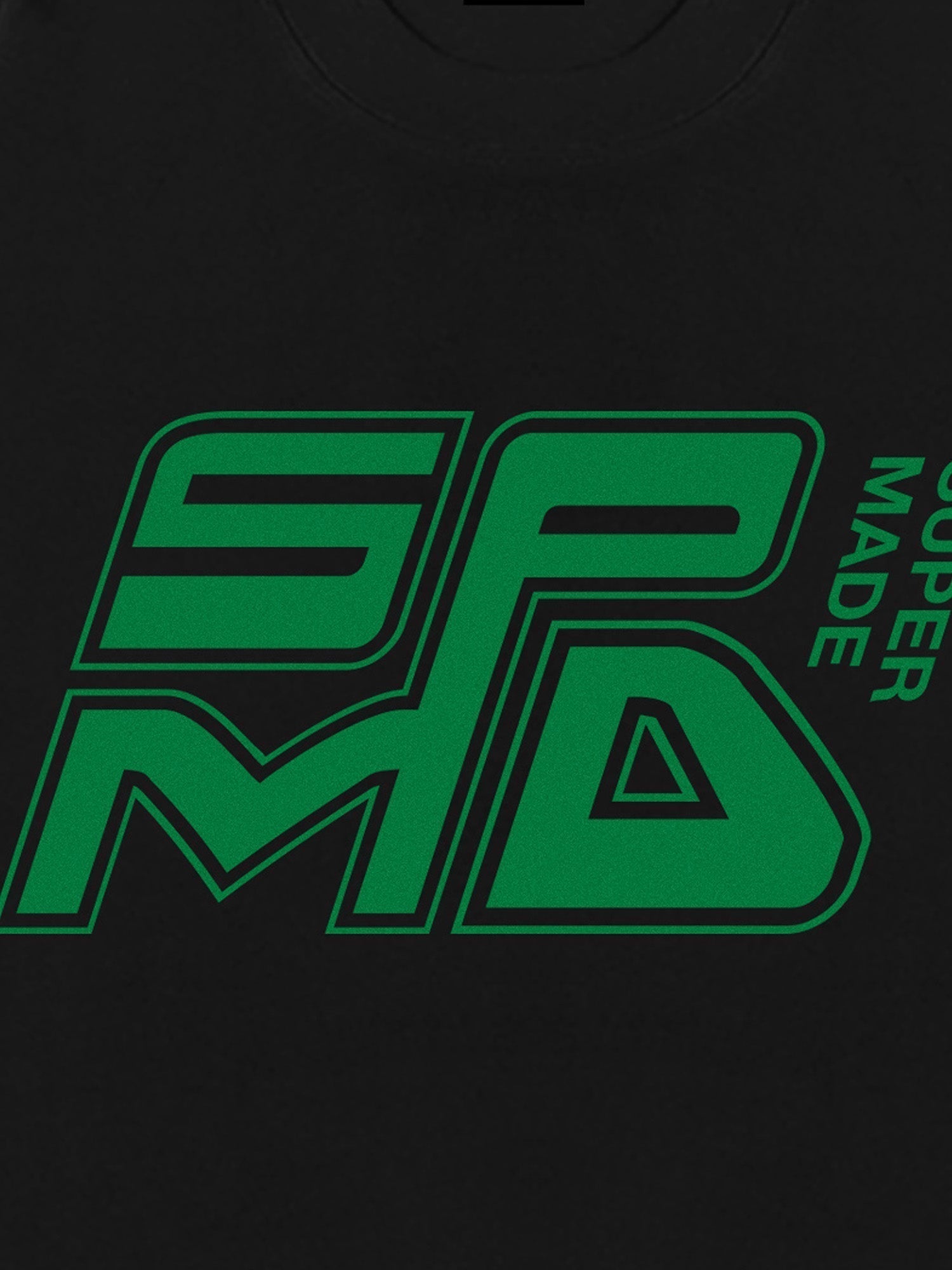 BLUE T-SHIRT WITH WHITE GRAPHIC SUPERMADE LOGO PRINT