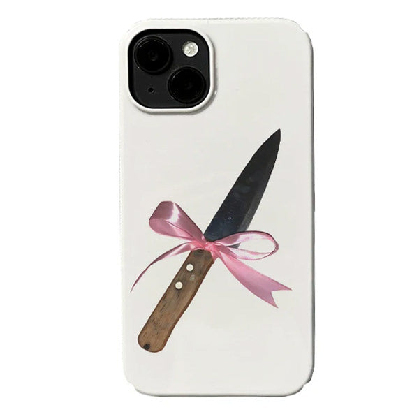 BOWKNOT KNIFE IPHONE CASE WITH PINK RIBBON DESIGN