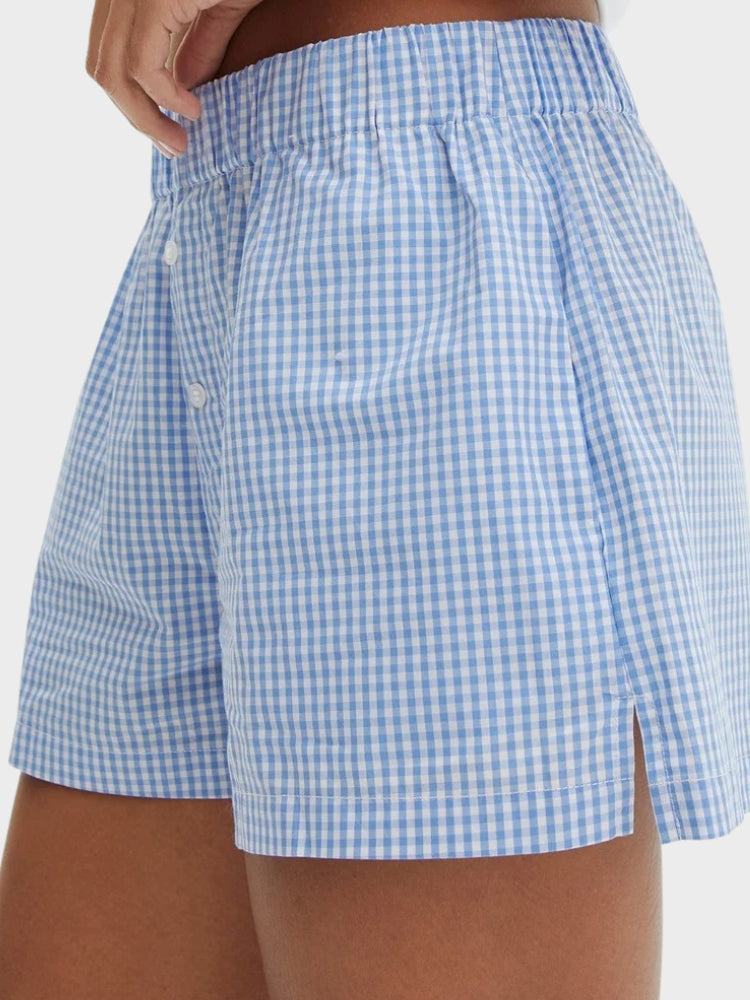 BOXER SHORTS BLUE AND WHITE STRIPES VINTAGE LINEN SUMMER