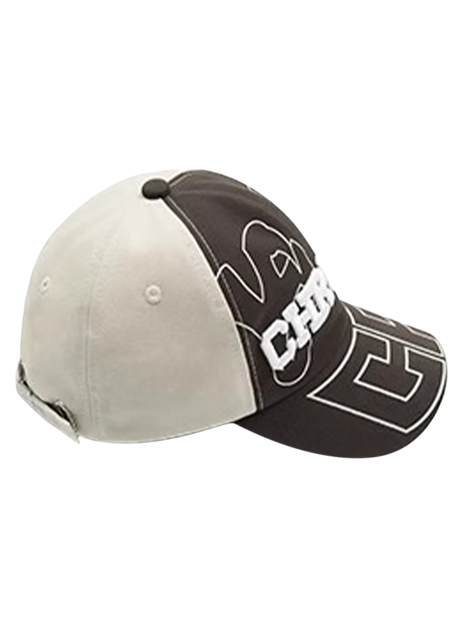 BROWN AND WHITE BASEBALL CAP DURABLE COTTON GARMENT