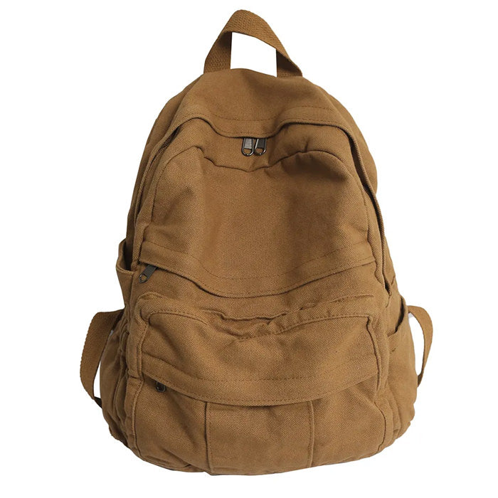 BROWN CANVAS BACKPACK FOR DAILY