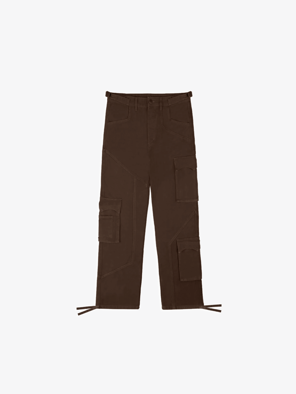 BROWN CARGO PANTS IN HEAVY COTTON - BROWN WASHED STYLE