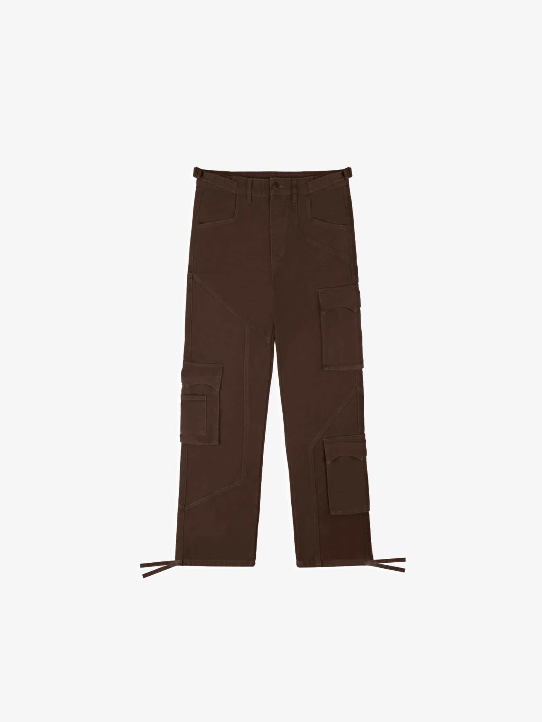 BROWN CARGO PANTS IN HEAVY COTTON - BROWN WASHED STYLE