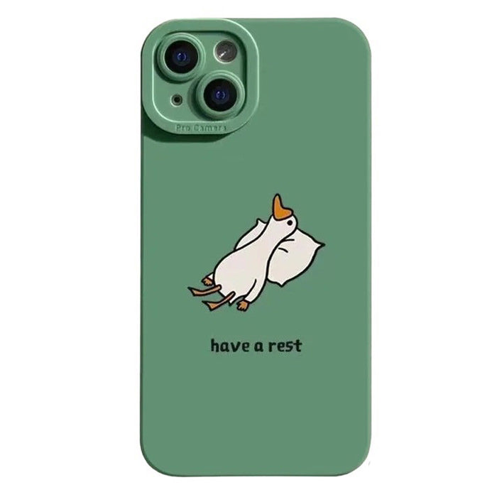 BROWN CARTOON DUCK REST IPHONE CASE FOR IPHONE