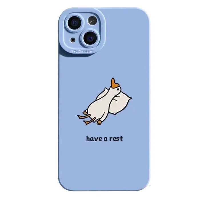 BROWN CARTOON DUCK REST IPHONE CASE FOR IPHONE