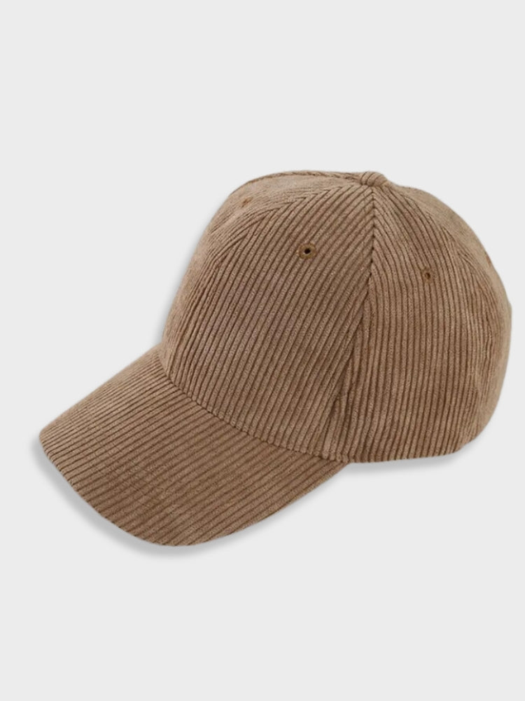 BROWN CORDUROY BASEBALL CAP - VERSATILE ACCESSORY FOR EVERYDAY WEAR