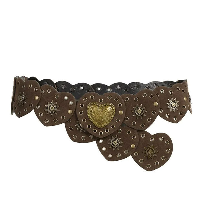 BROWN HEART-SHAPED BELT ACCESSORY