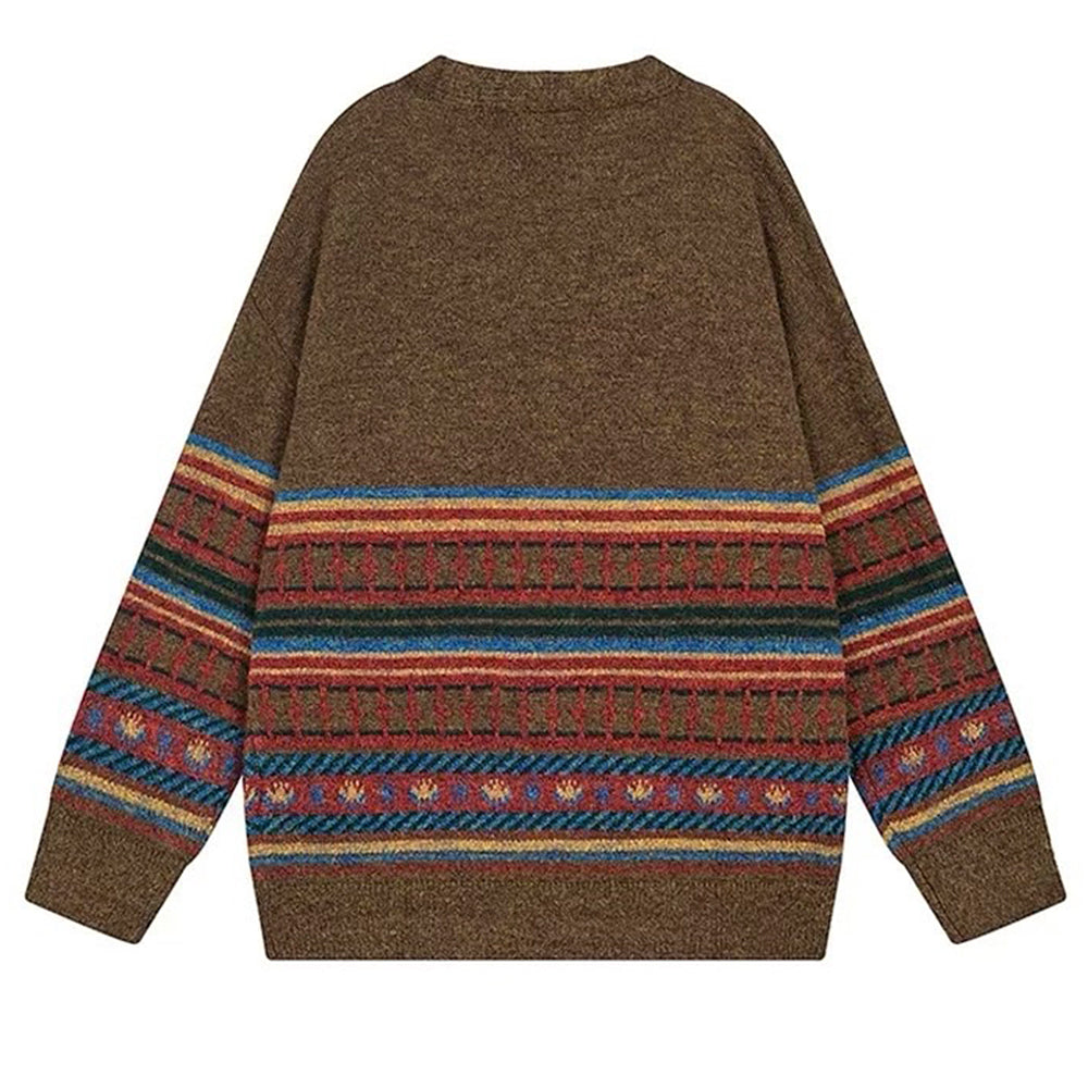 BROWN KNIT CARDIGAN GRANDPA AESTHETIC BROWN