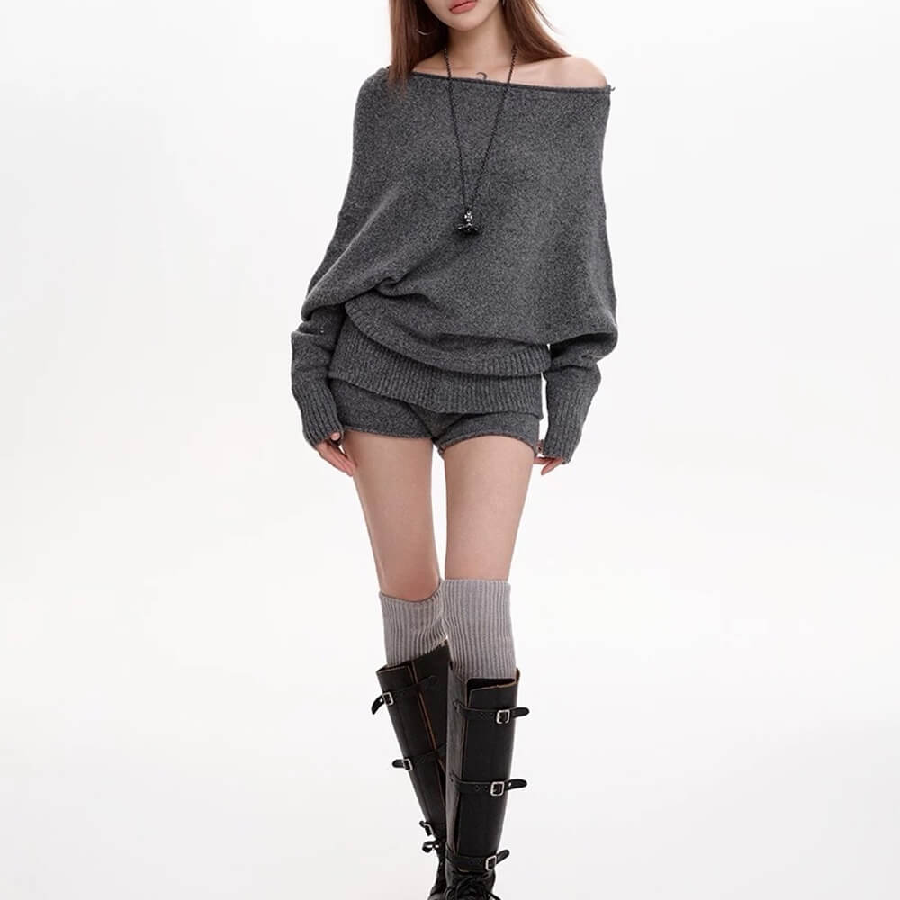 BROWN KNIT SWEATER FREE SIZE UNDERSTATED ELEGANCE