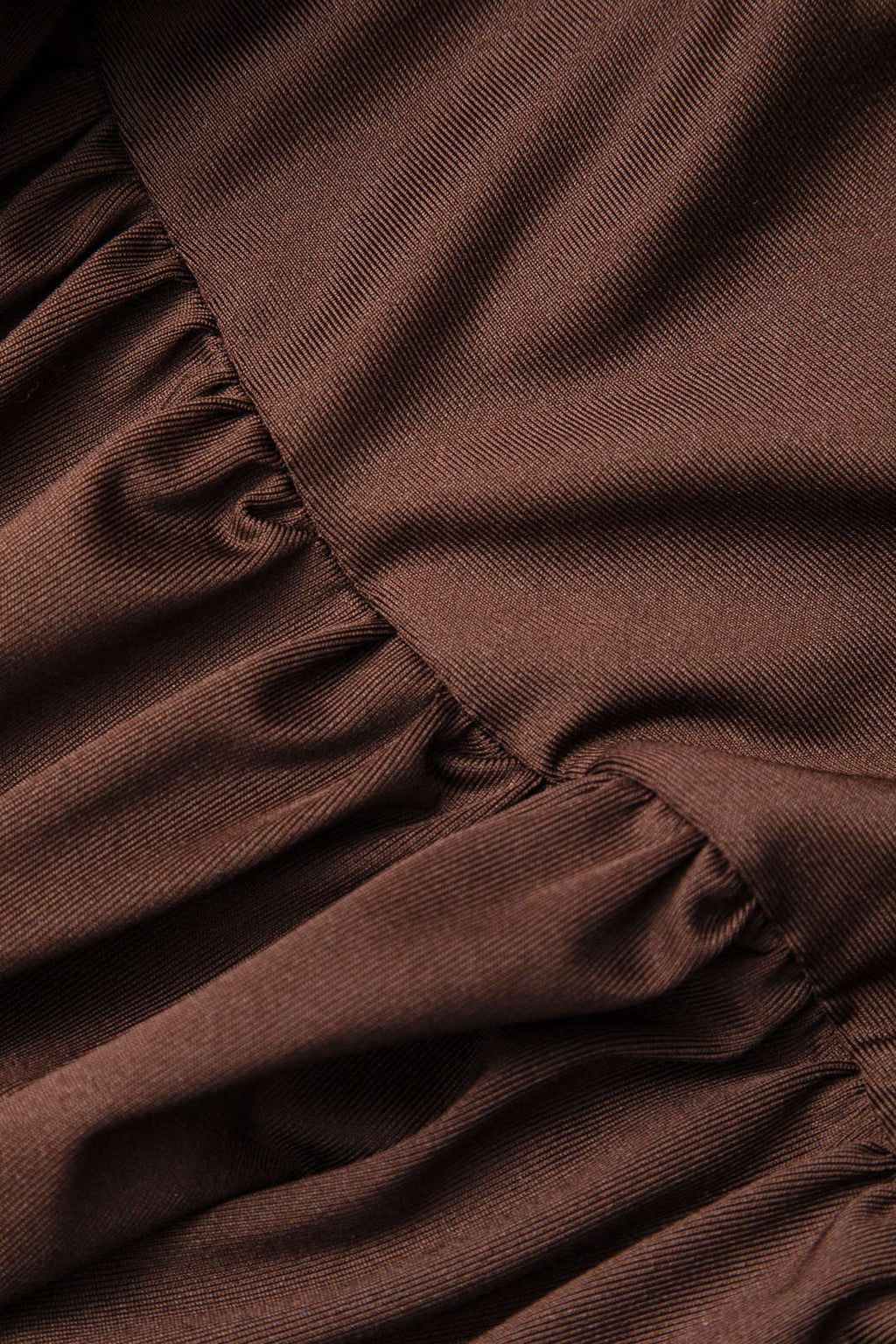 BROWN LONG-SLEEVED TURTLENECK DRESS WITH KNOTTED WAIST - CASUAL DRESS