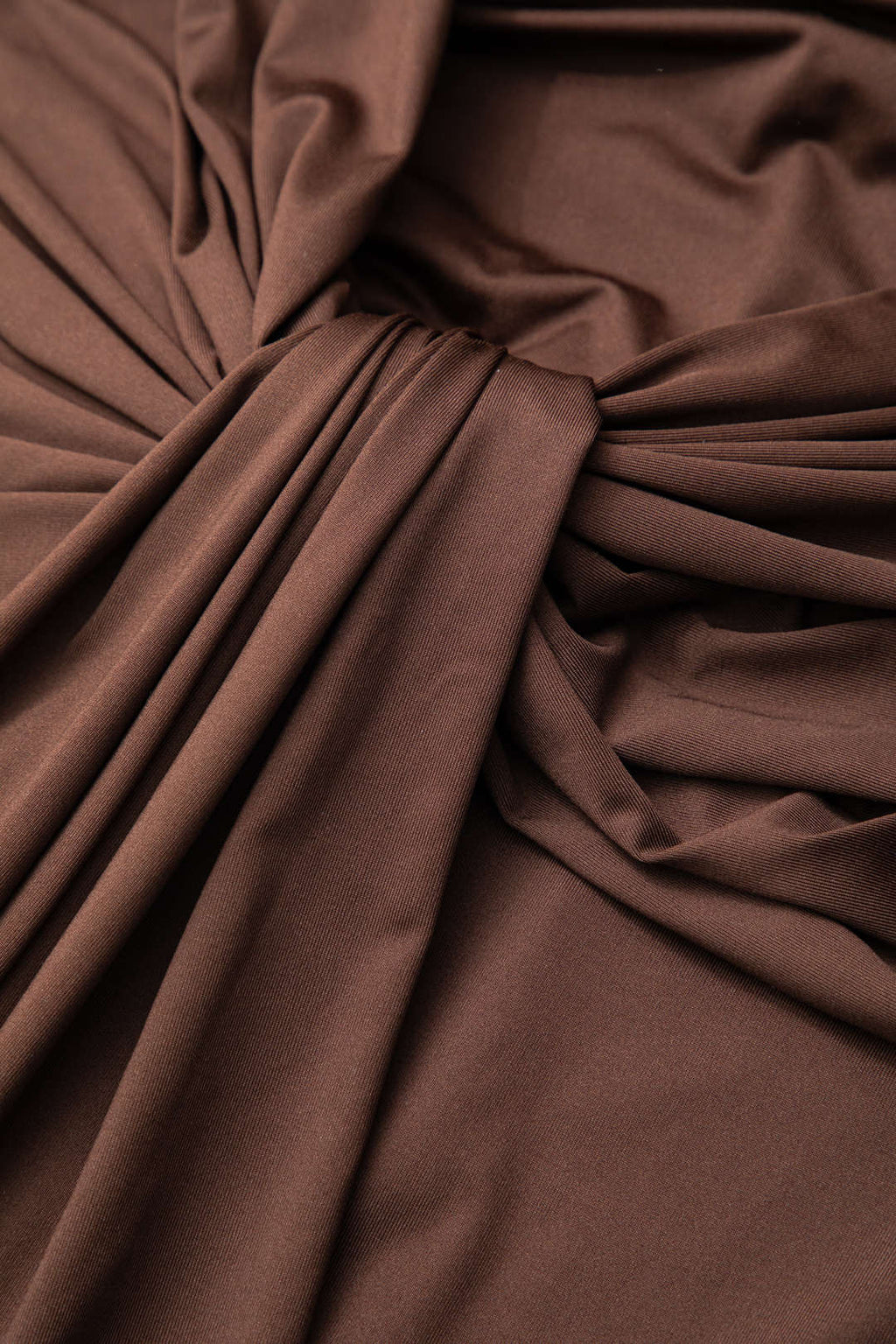 BROWN LONG-SLEEVED TURTLENECK DRESS WITH KNOTTED WAIST - CASUAL DRESS