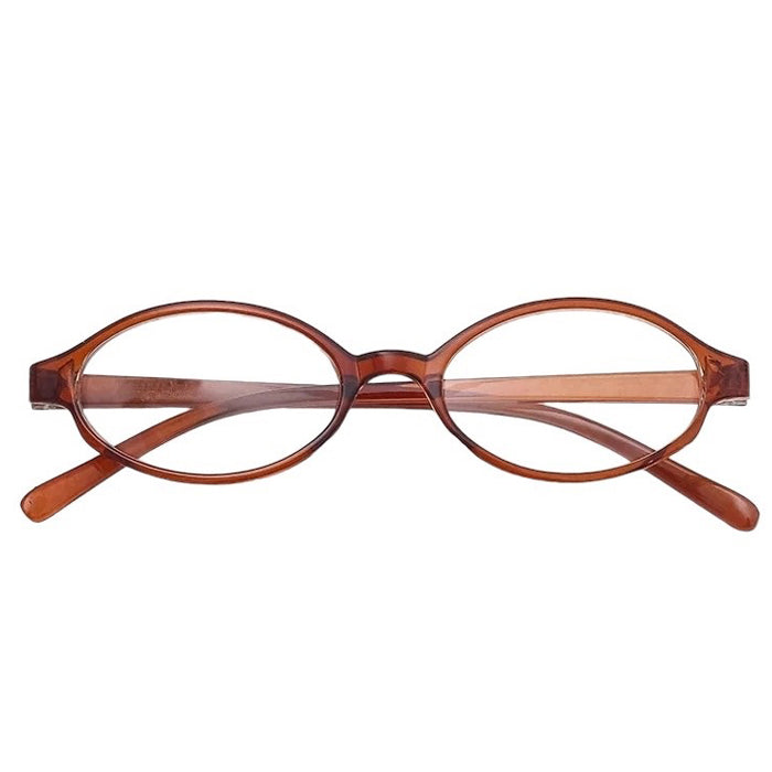 BROWN OVAL EYEGLASSES WITH Y2K AESTHETIC OVAL DESIGN