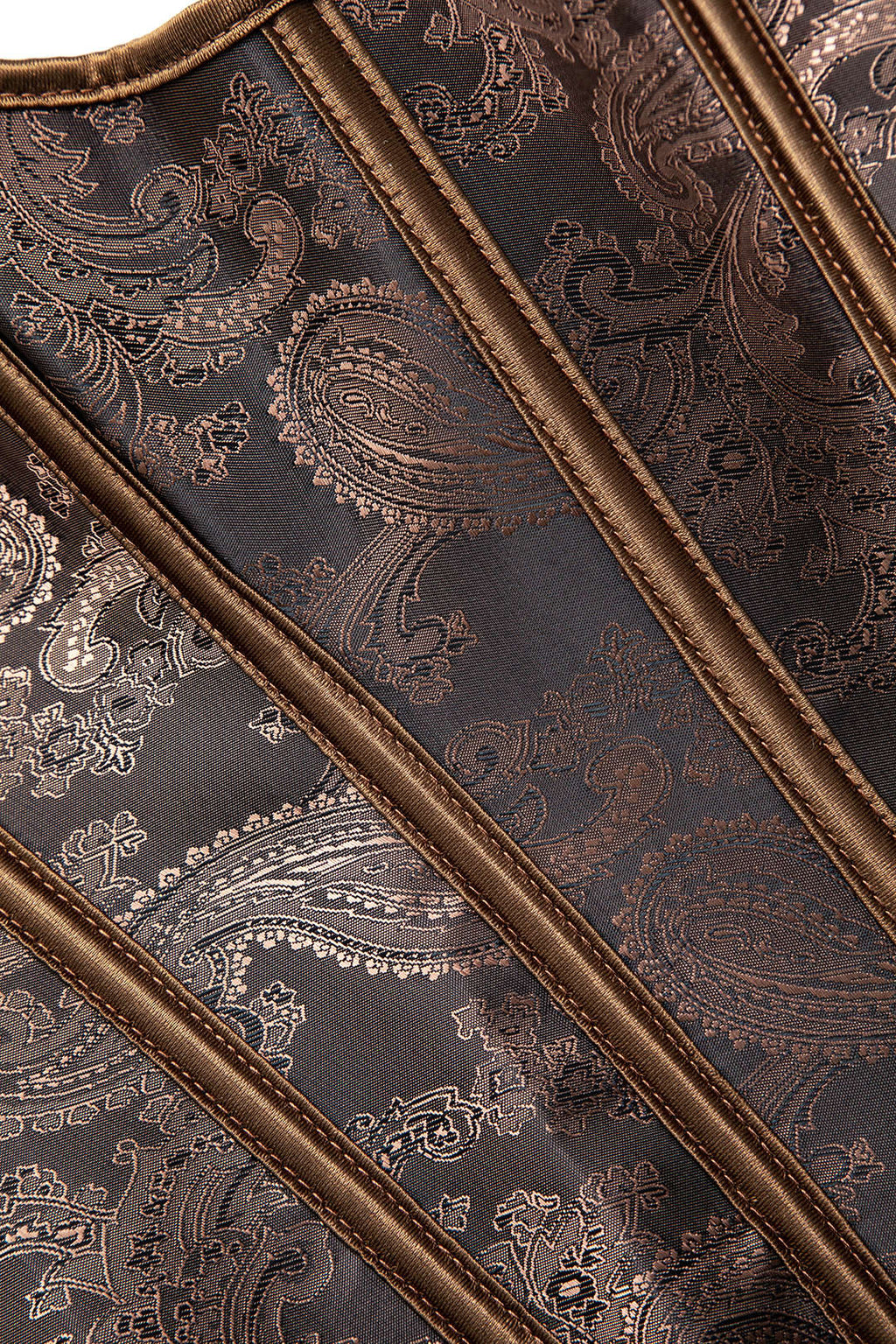 BROWN PAISLEY HALTER CORSET TOP UNIQUE PRINT CASUAL