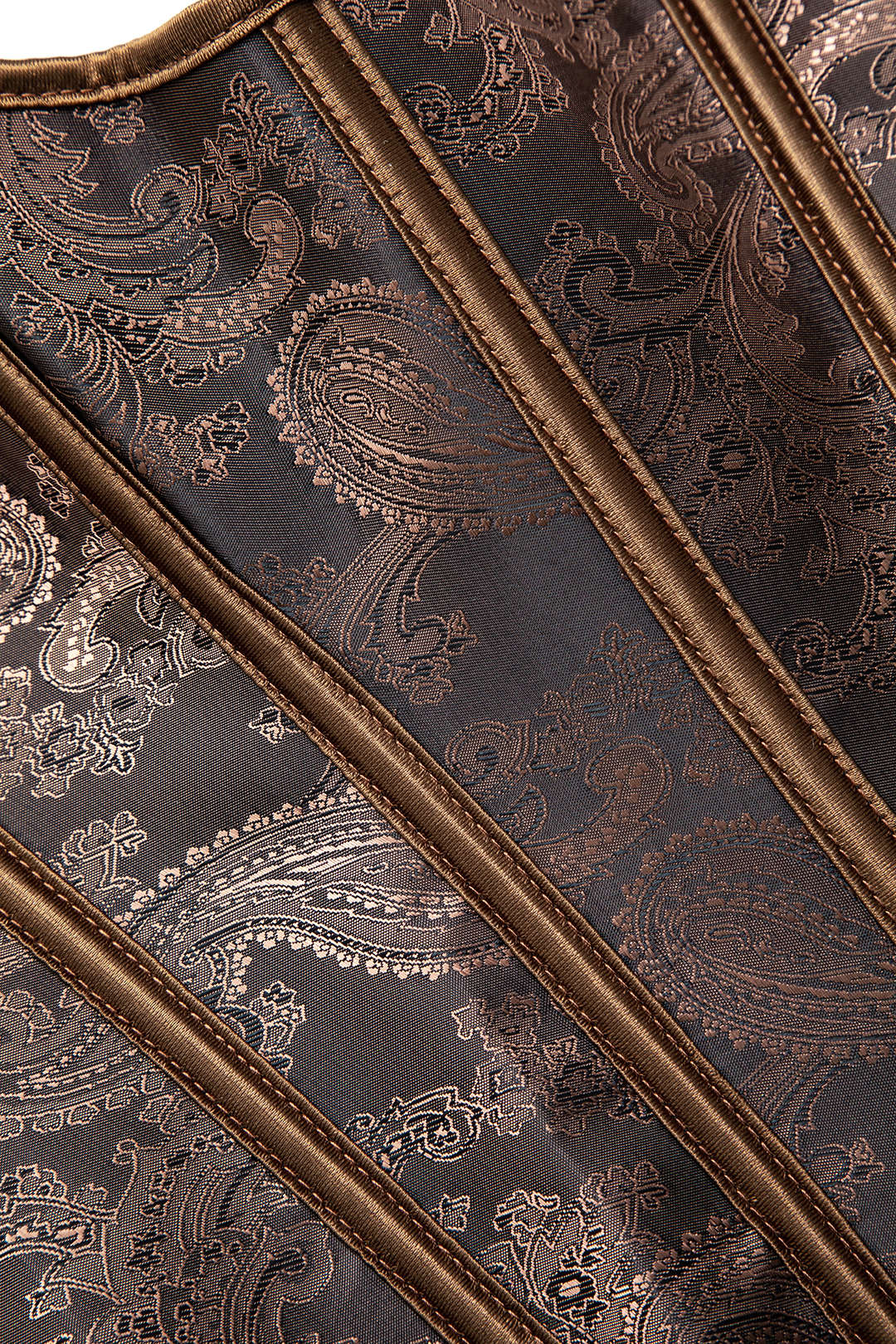 BROWN PAISLEY HALTER CORSET TOP UNIQUE PRINT CASUAL