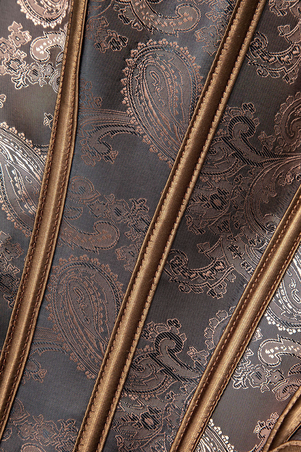 BROWN PAISLEY HALTER CORSET TOP UNIQUE PRINT CASUAL