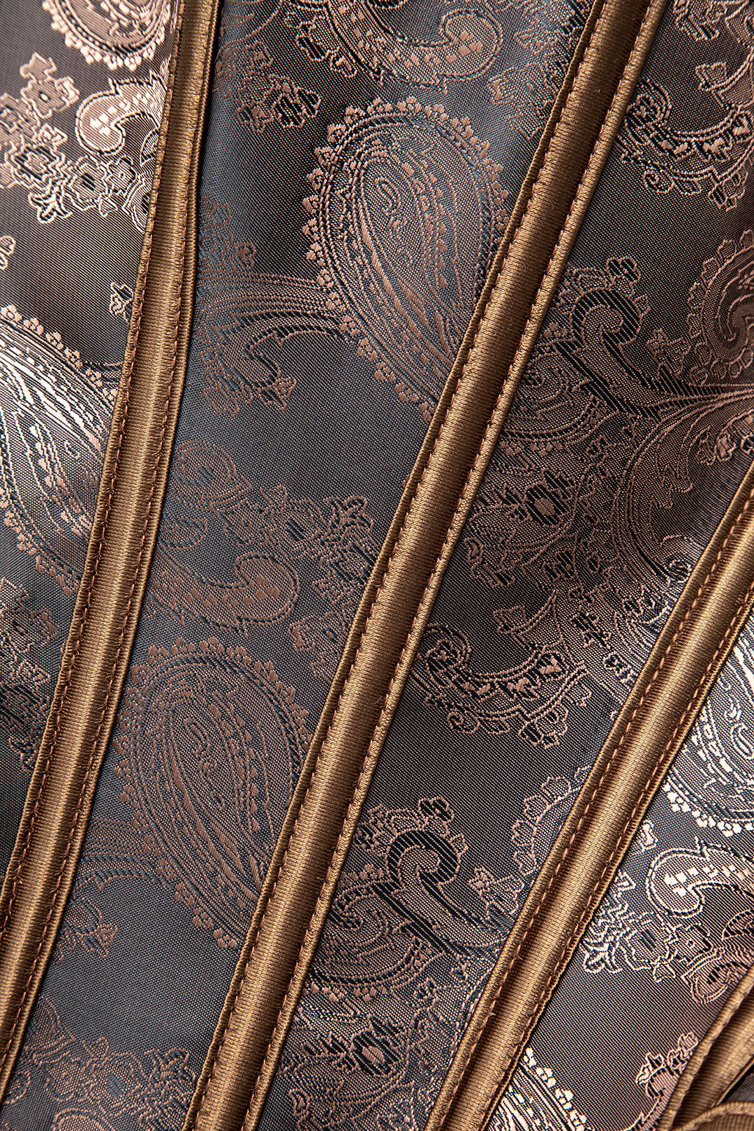 BROWN PAISLEY HALTER CORSET TOP UNIQUE PRINT CASUAL