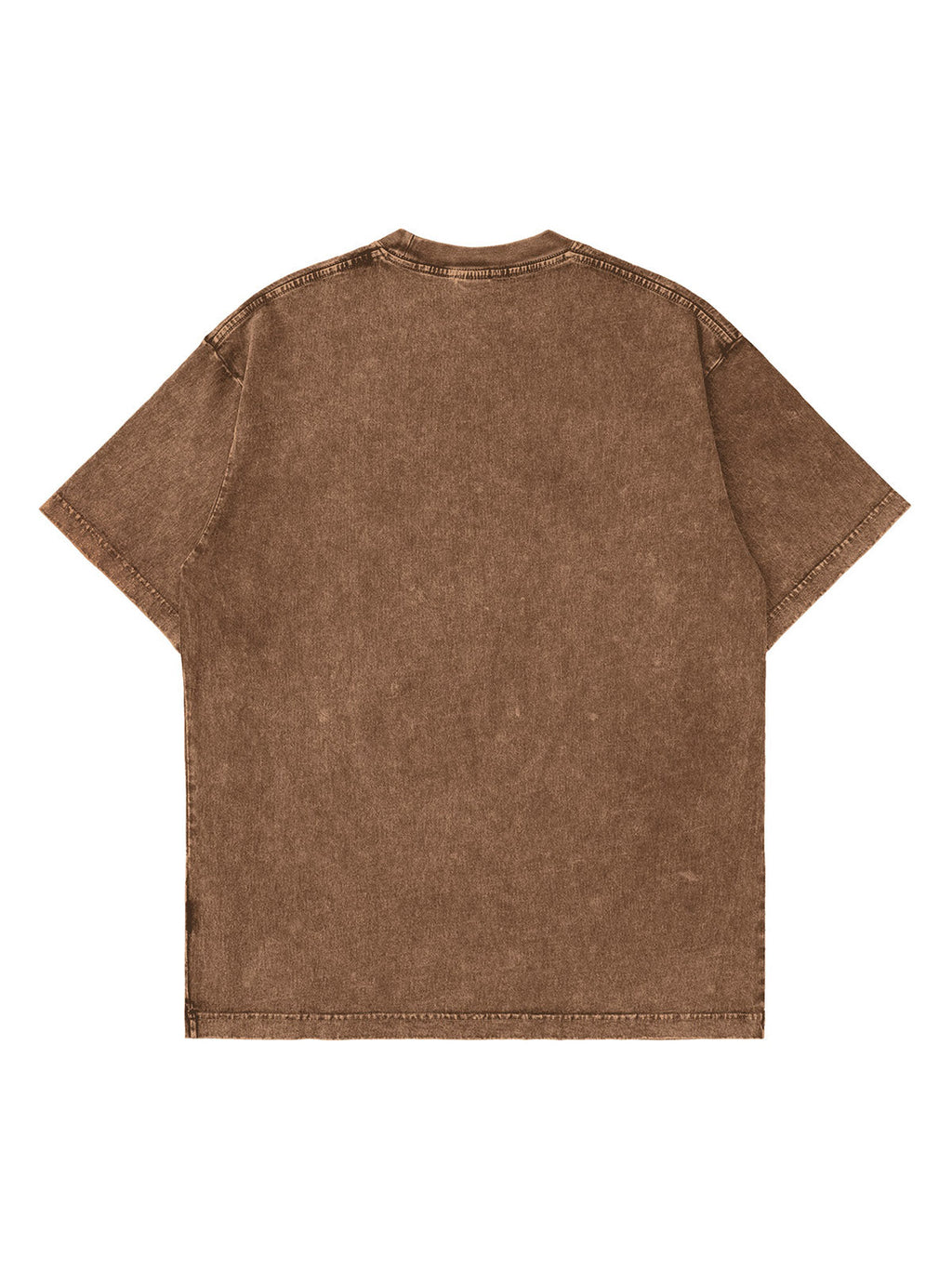 BROWN SHORT SLEEVE ROUND COLLAR T-SHIRT WITH BUNNY GRAPHIC
