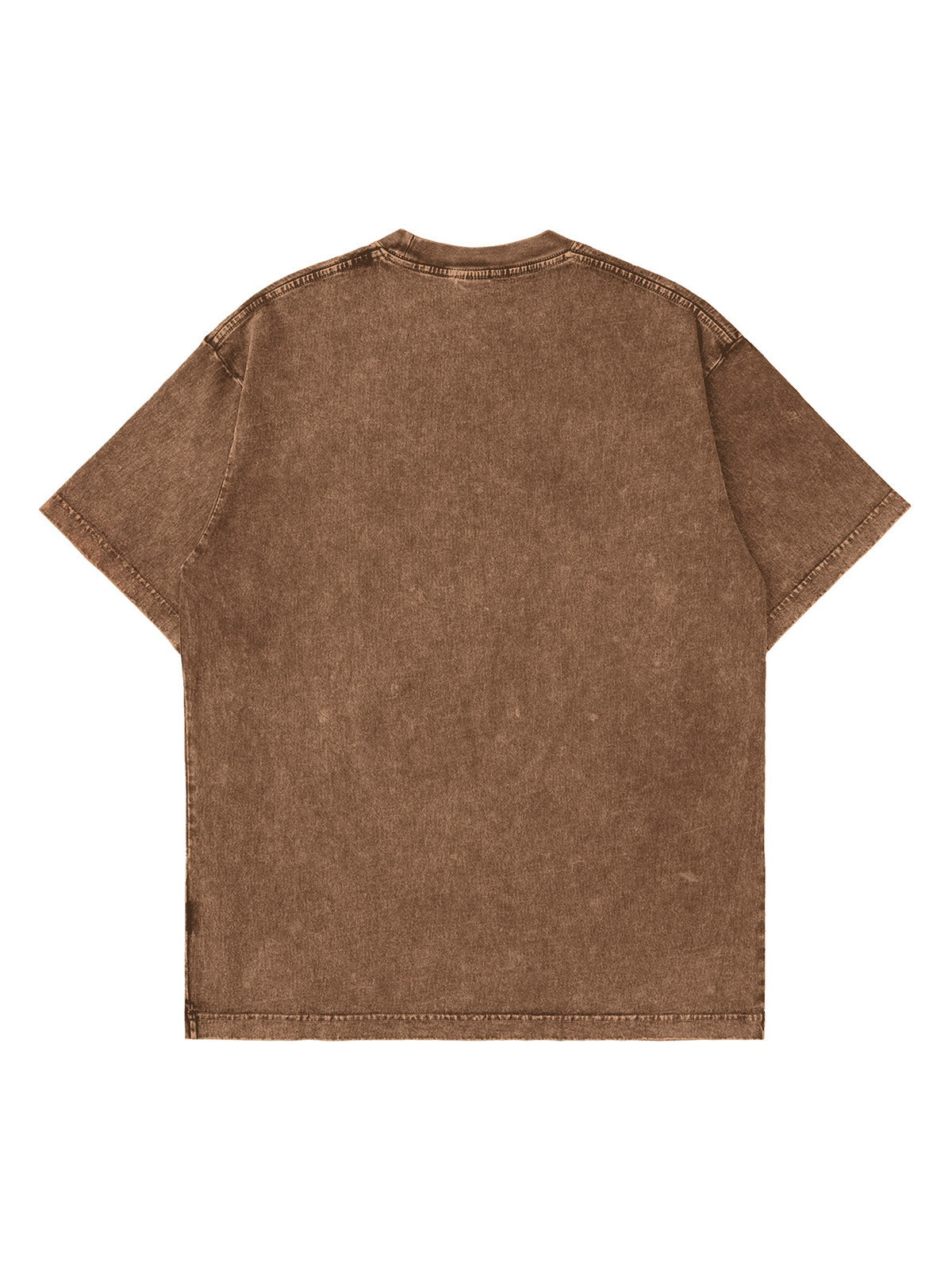 BROWN SHORT SLEEVE ROUND COLLAR T-SHIRT WITH BUNNY GRAPHIC