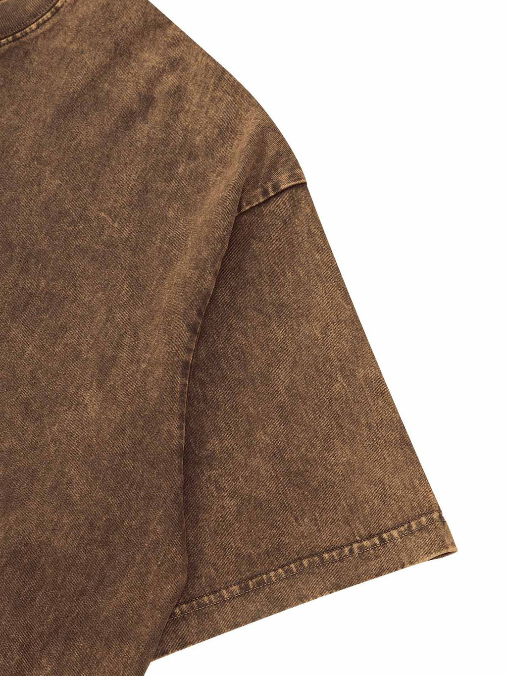 BROWN SHORT SLEEVE ROUND COLLAR T-SHIRT WITH BUNNY GRAPHIC