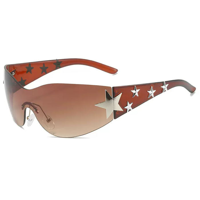 BROWN STAR-STUDDED SUNGLASSES FOR FASHION AND SUN PROTECTION