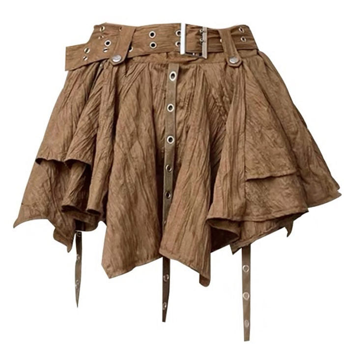 BROWN STEAMPUNK STYLE SKIRT FOR WOMEN STYLISH COSPLAY COSTUME