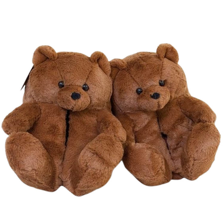 BROWN TEDDY BEAR SLIPPERS FOR ADULTS | TEDDY BEAR SLIPPERS