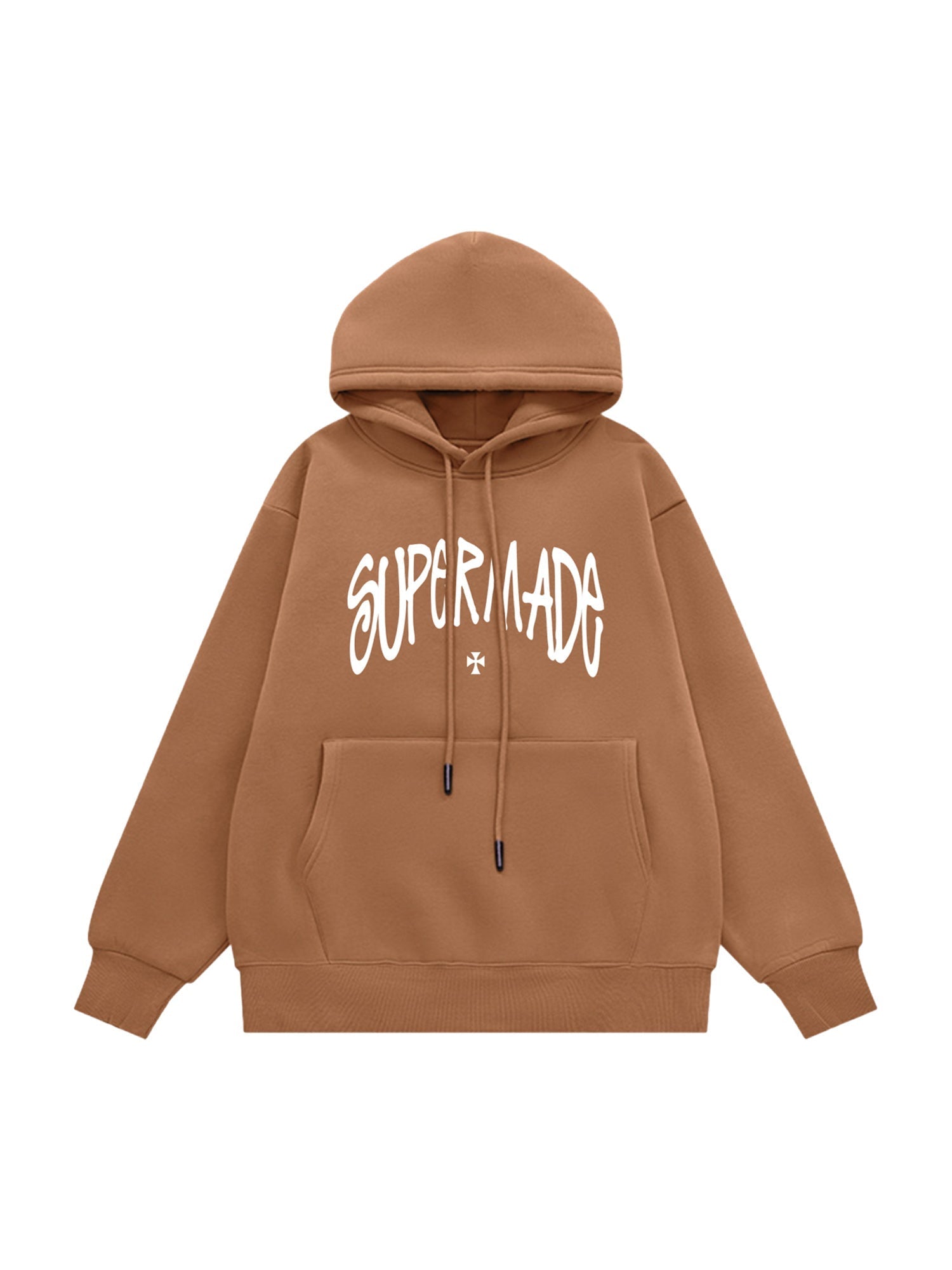 BROWN TERRY CLOTH HOODIE WITH WHITE LETTERING FROM SWEETHEART SUPPLIES