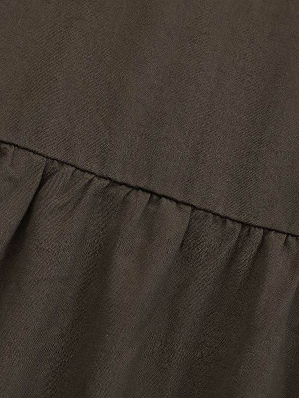 BROWN TIERED MAXI SKIRT Y2K COTTON BLEND