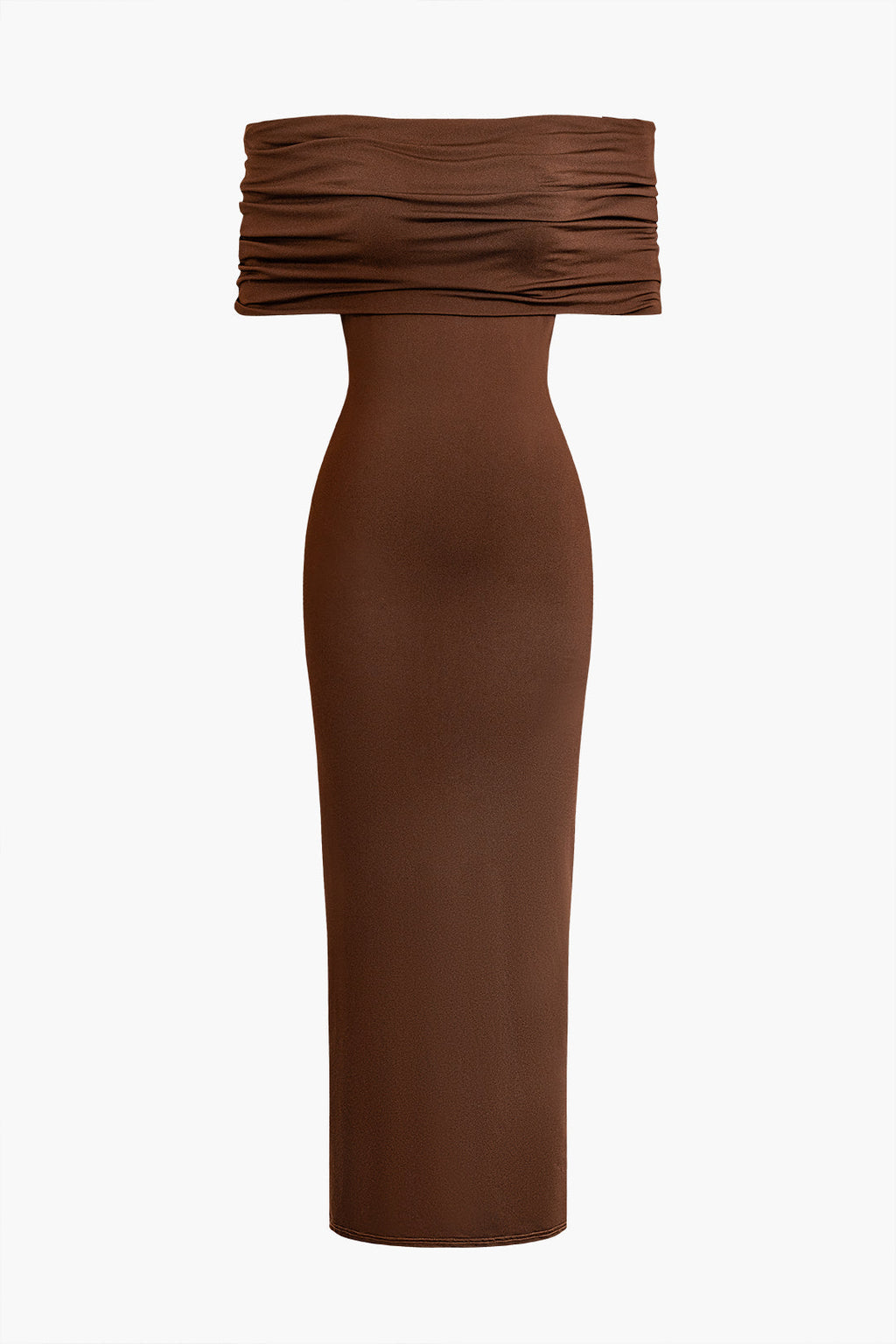 BROWN TWISTED BACKLESS MAXI DRESS